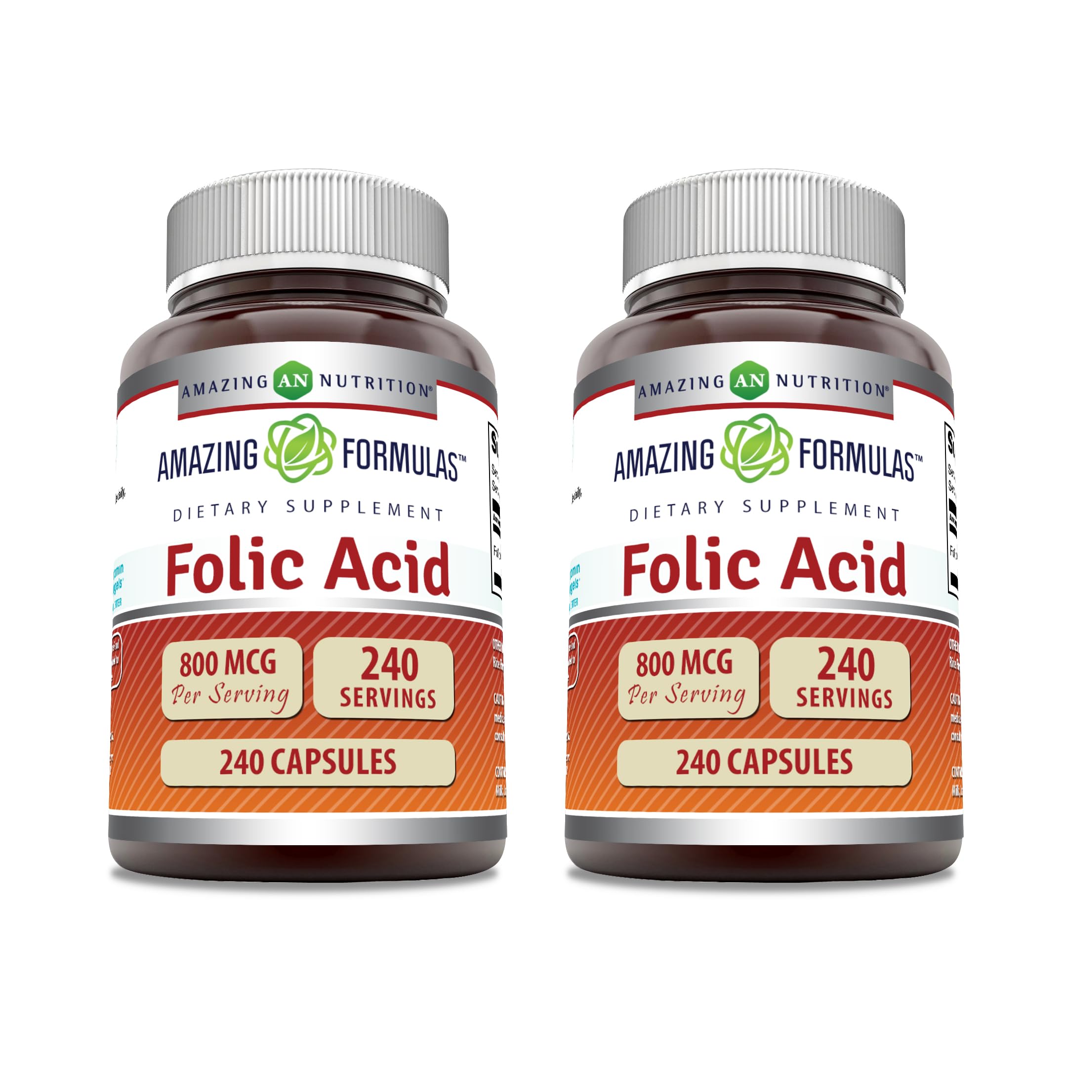 Amazing Nutrition acide folique 800 µg – bouteille prête à l'emploi.