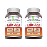 Amazing Nutrition acide folique 800 µg – bouteille prête à l'emploi.