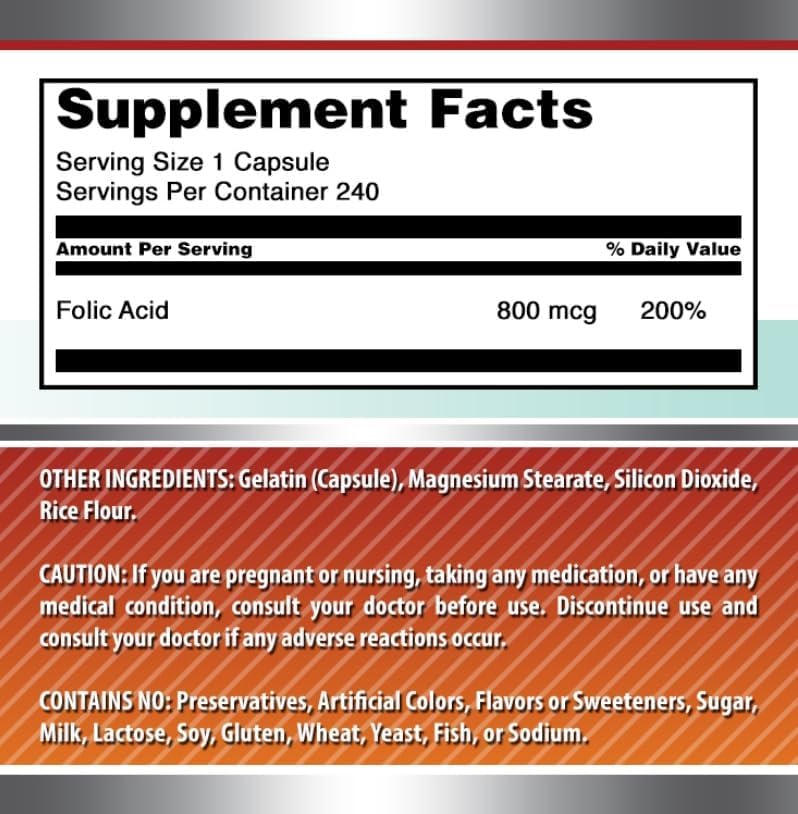 Pack double Amazing Nutrition d'acide folique 800 µg.