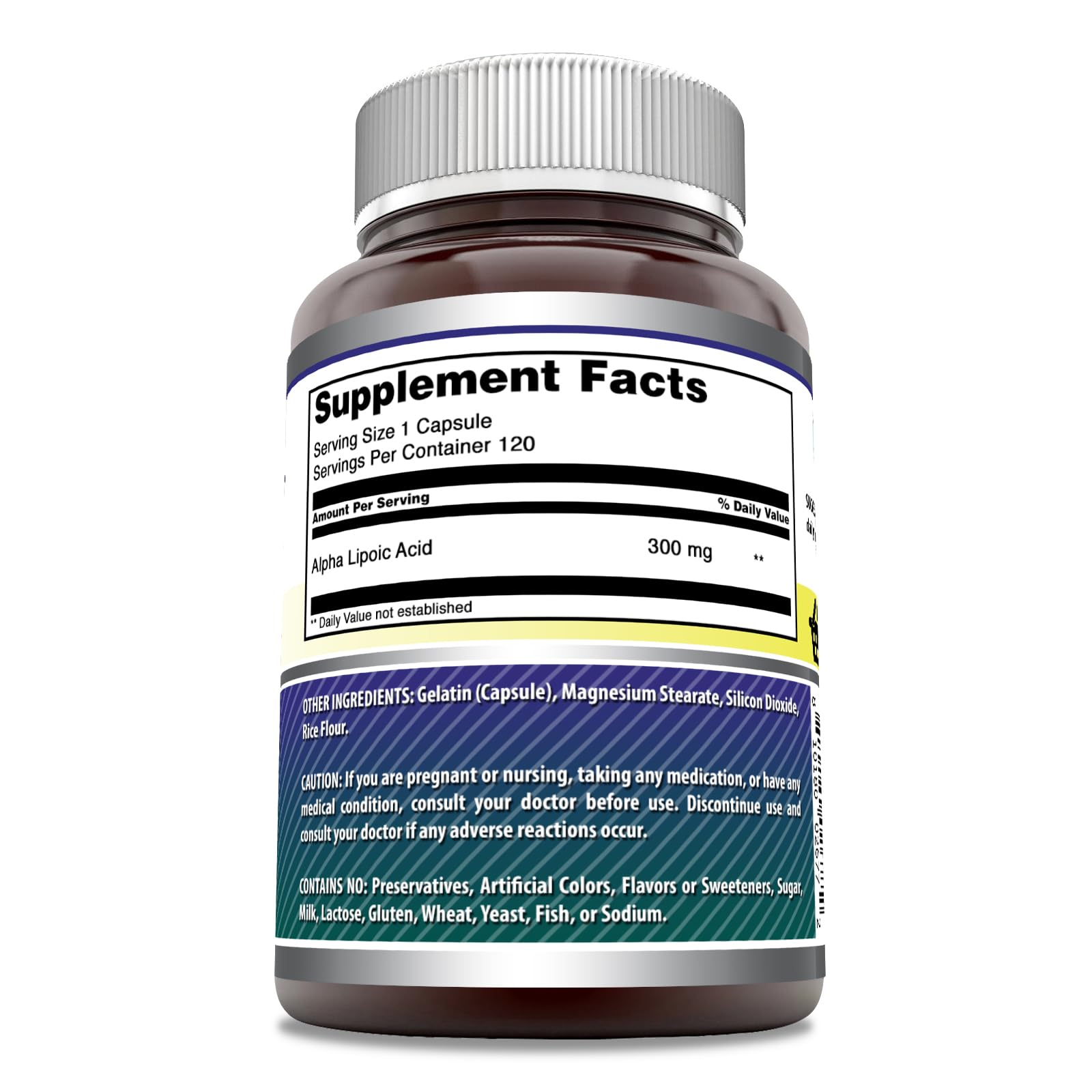 Amazing Nutrition acide lipoique 300 mg — etiquette lisible et informative