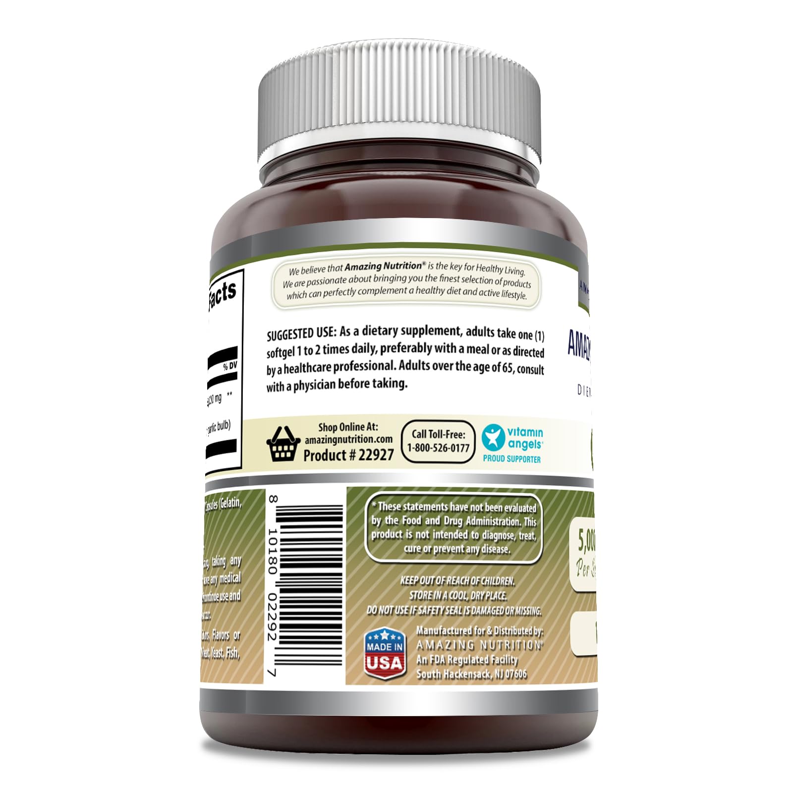 Amazing Nutrition Ail – étiquette indiquant qualité et conformité