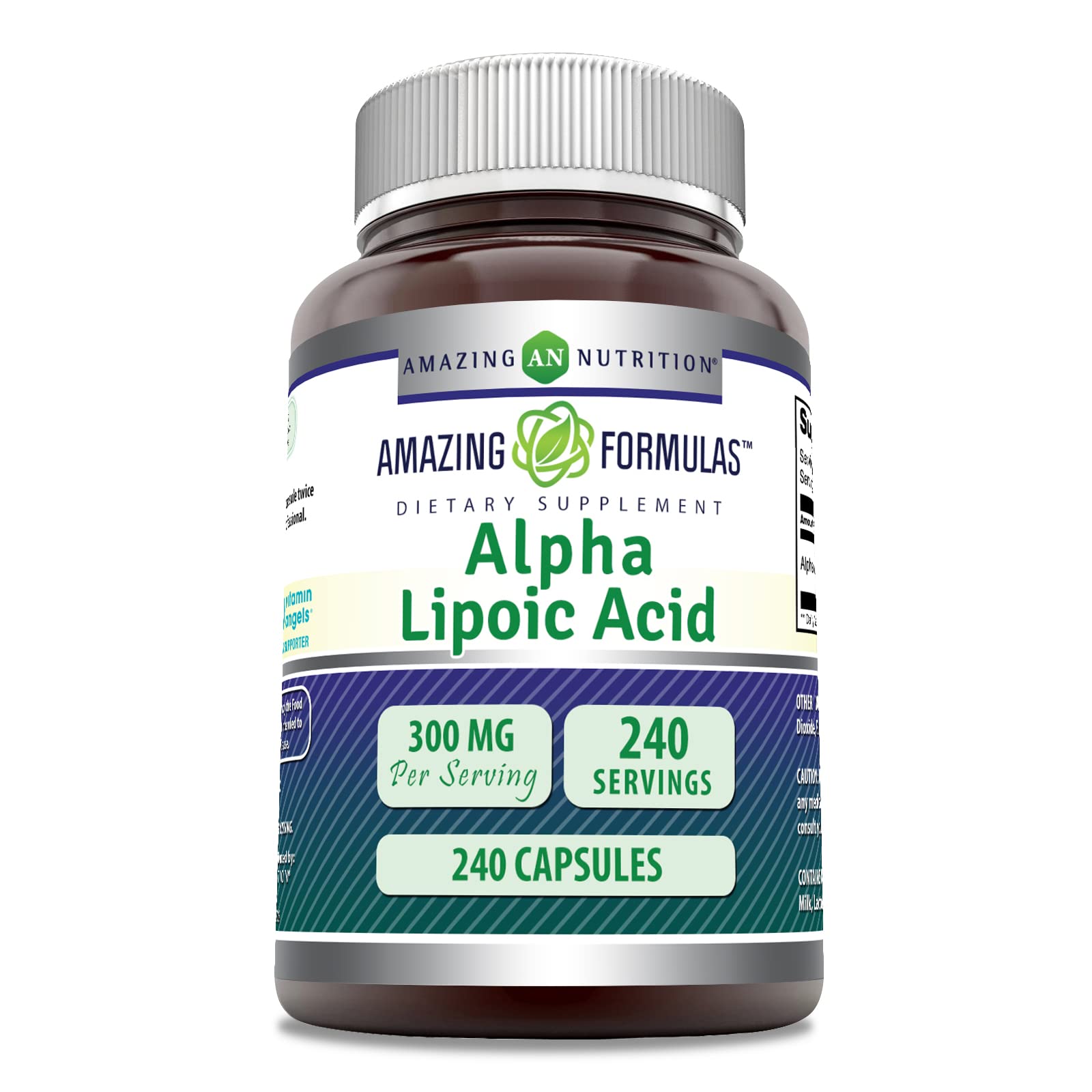 Amazing Nutrition Alpha Lipoic Acid 300 mg, bouteille de capsules prête à l’emploi pour une routine bien-être