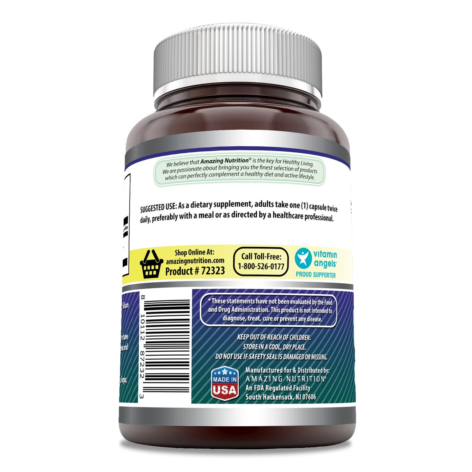 Amazing Nutrition Alpha Lipoic Acid 300 mg, capsules en bouteille, potentiel soutien santé au quotidien