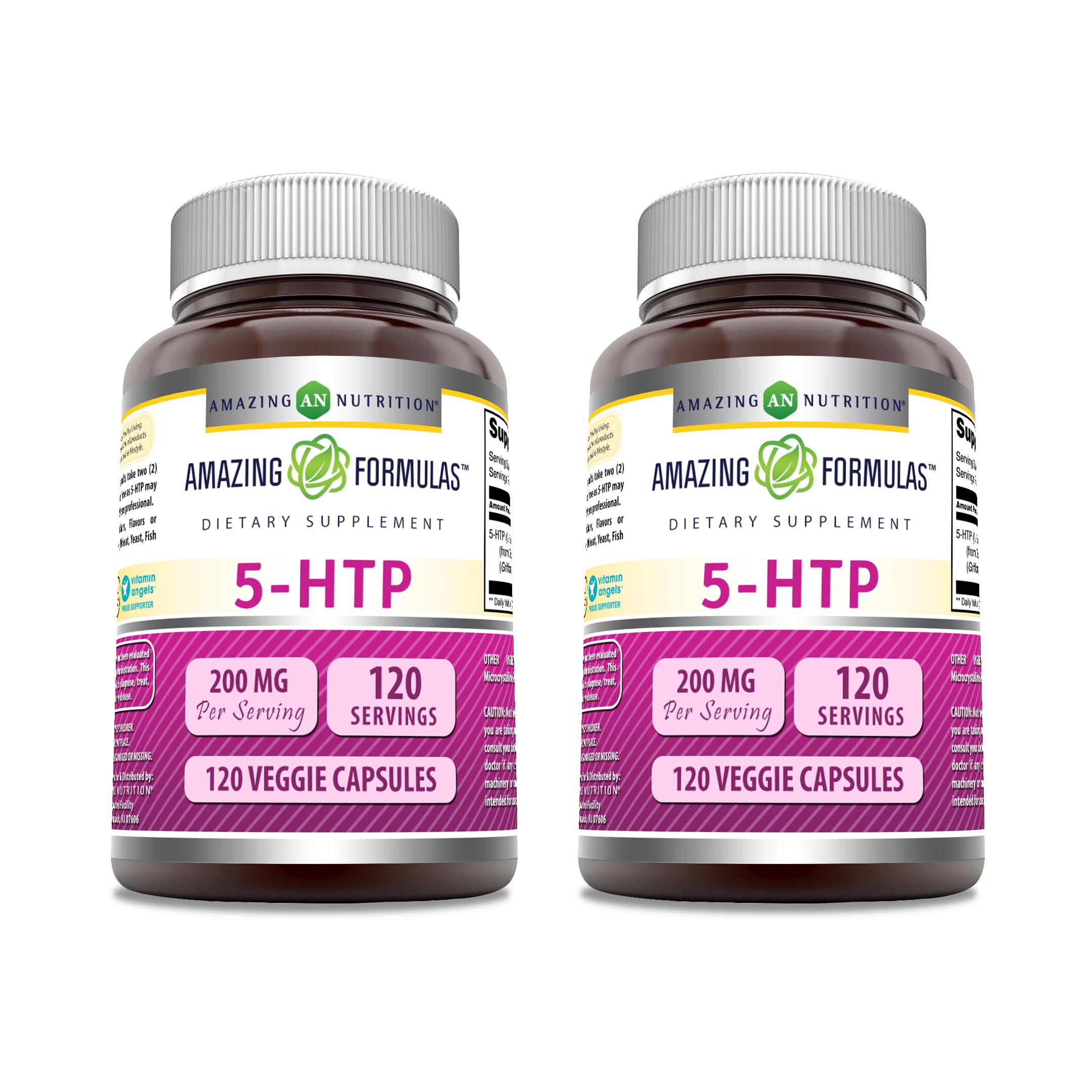 Amazing Formulas 5-HTP, bouteille, potentiel soutien bien-être quotidien.