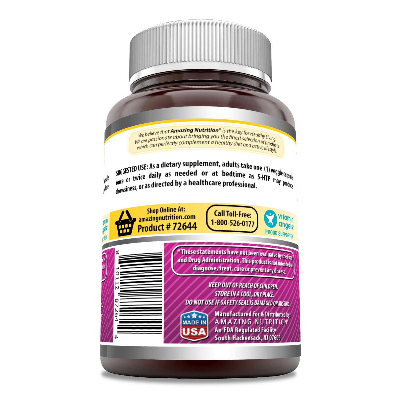 Amazing Formulas 5-HTP étiquette: bouteille prête à l’emploi et non-OGM