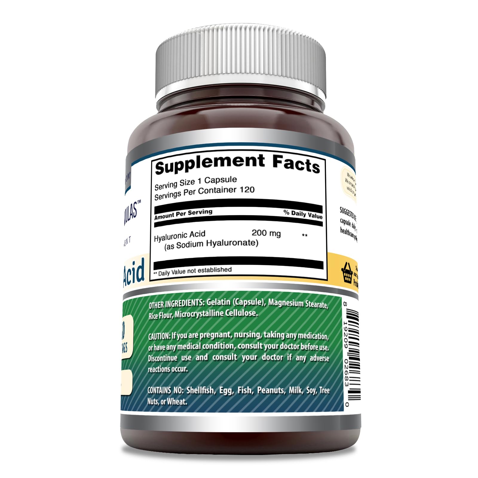 Amazing Formulas Acide Hyaluronique – capsules faciles à utiliser pour l’hydratation cutanée