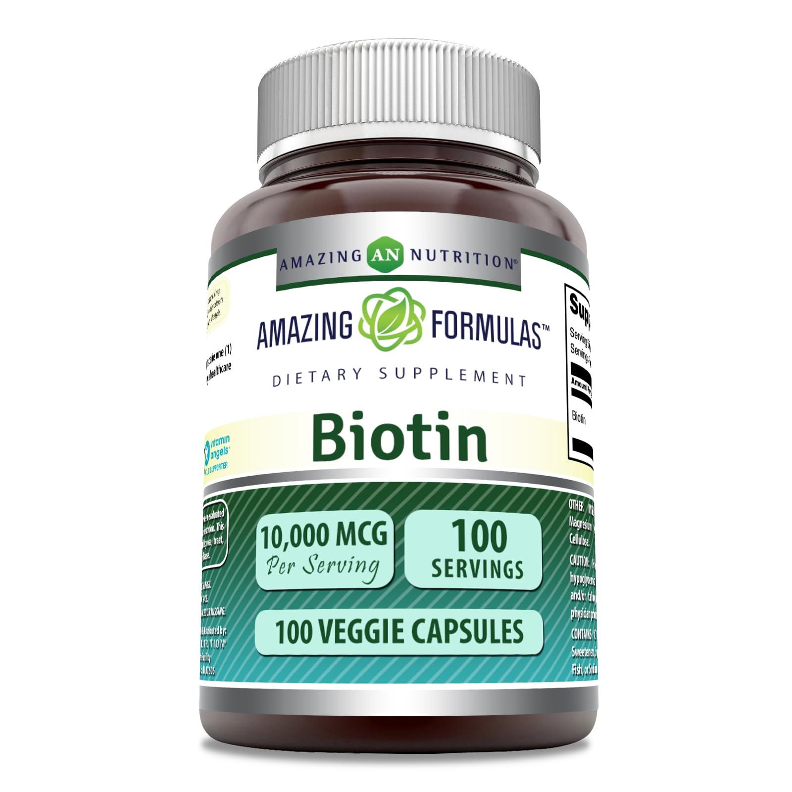 Amazing Formulas Biotin en bouteille avec gélules végétales faciles à avaler
