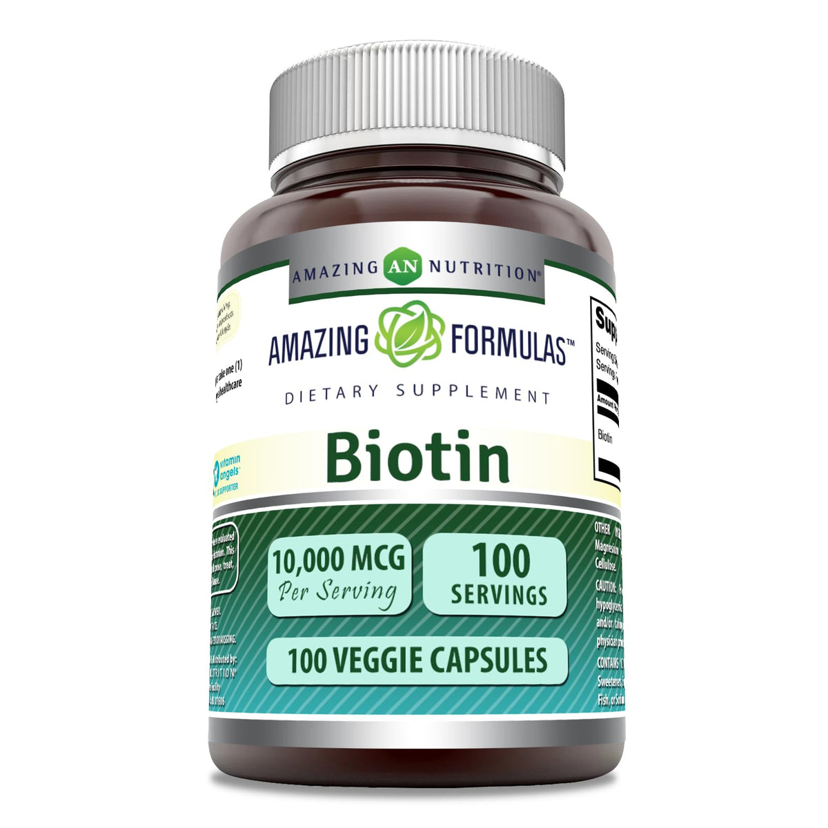 Amazing Formulas Biotin en bouteille avec gélules végétales faciles à avaler