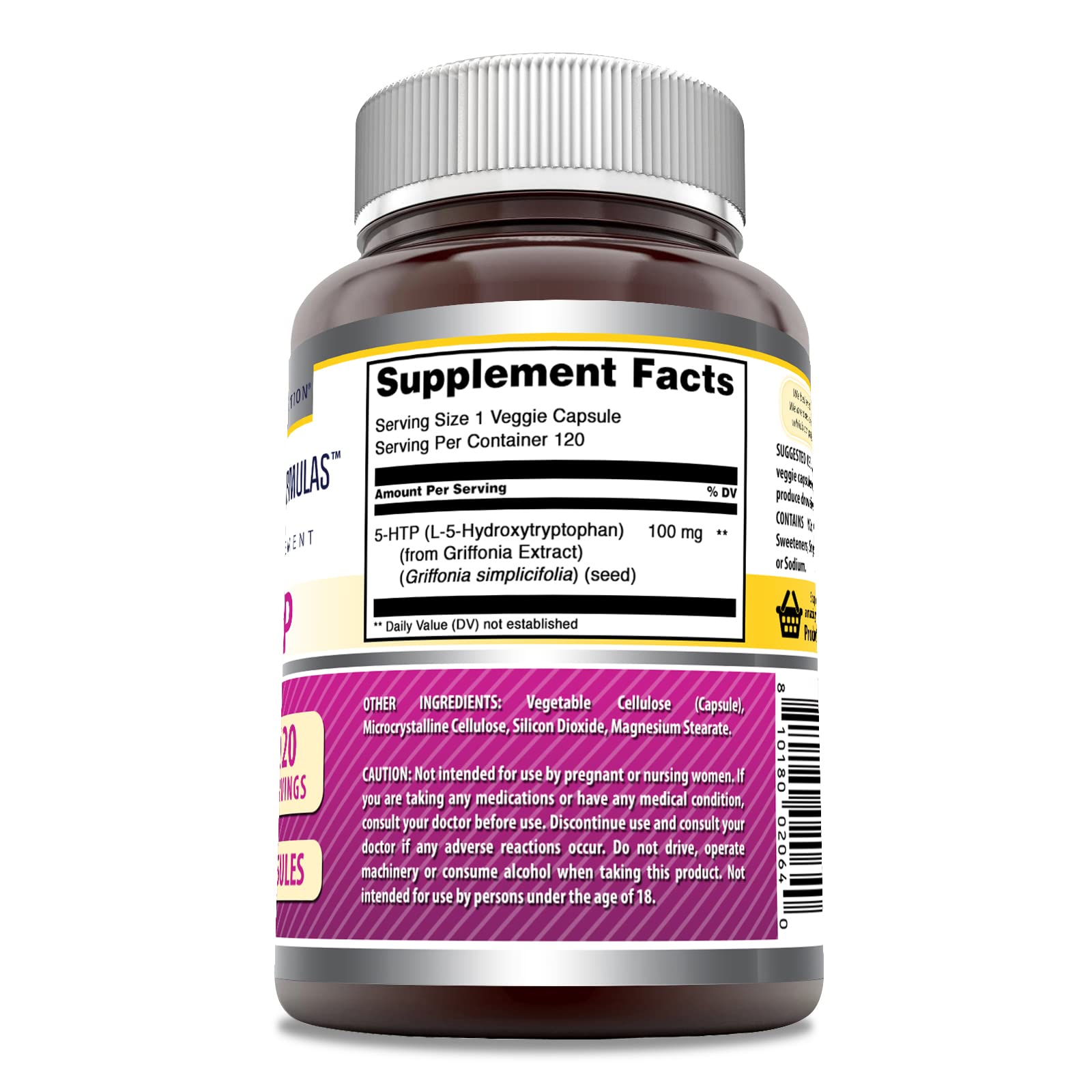Capsules végétales Amazing Formulas 5-HTP faciles à intégrer à votre routine