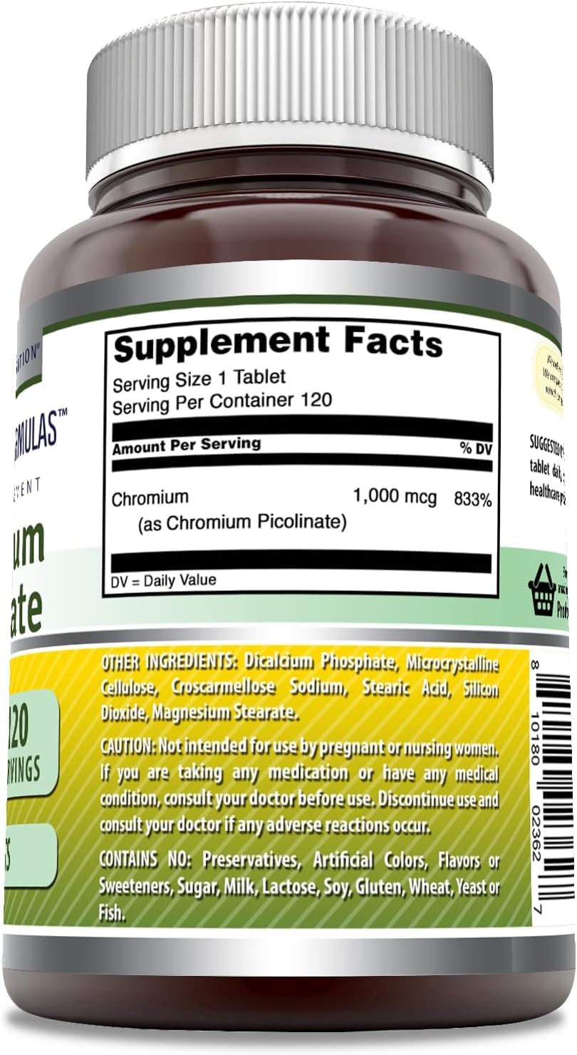 Chromium Picolinate – dose affichée, facile à intégrer à la routine.
