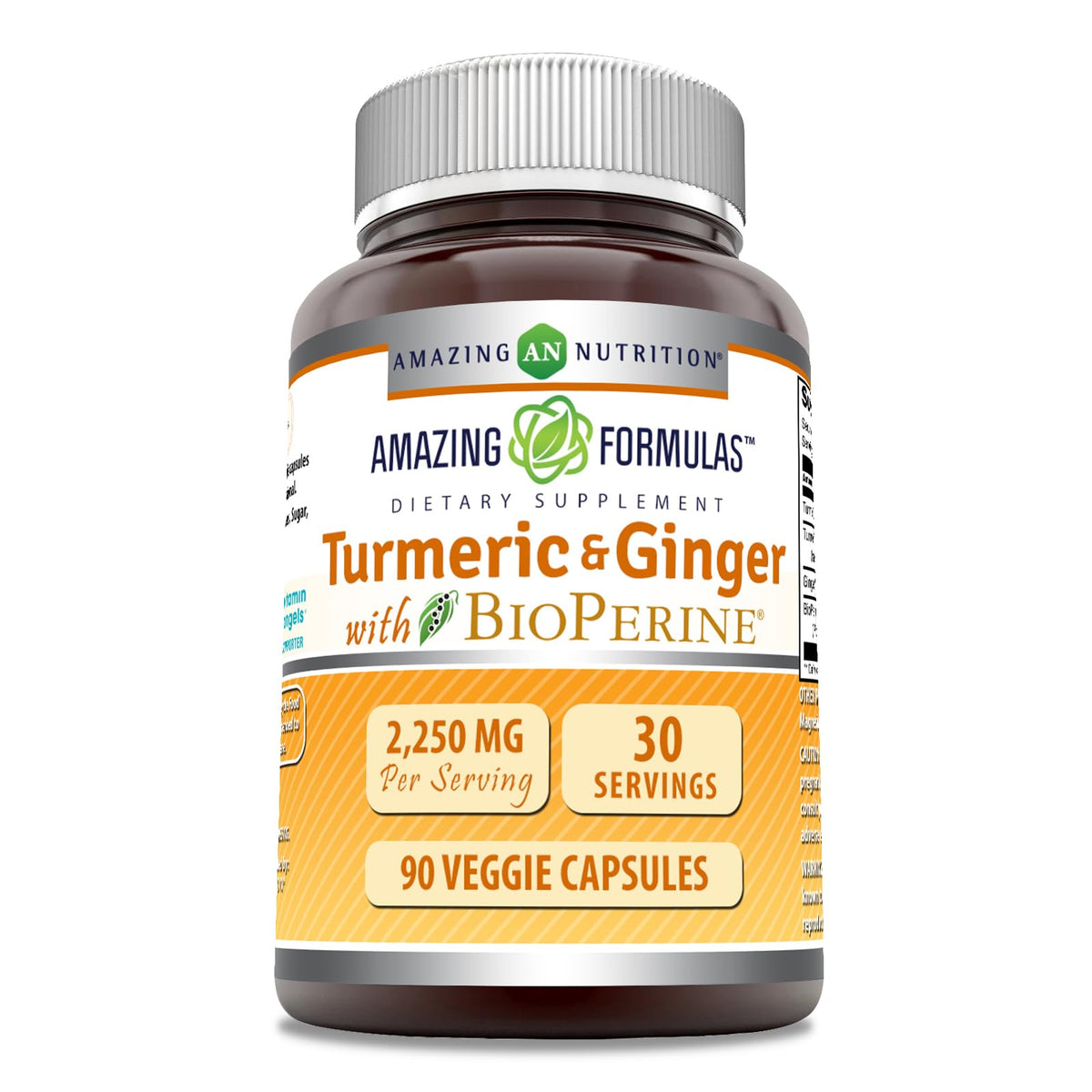 Bouteille Amazing Formulas curcumine-gingembre BioPerine, pratique au quotidien