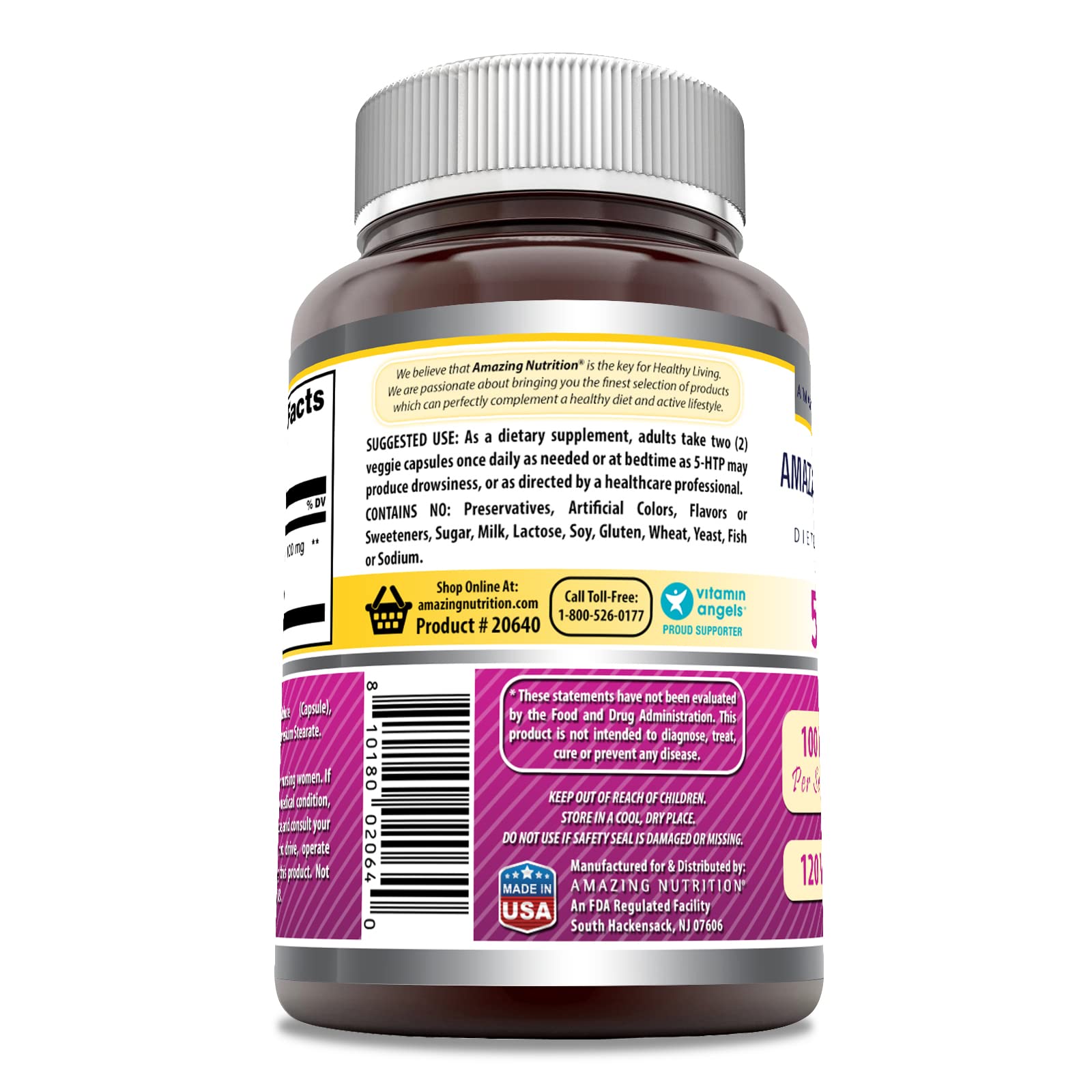 Étiquette sans OGM sur le flacon Amazing Nutrition