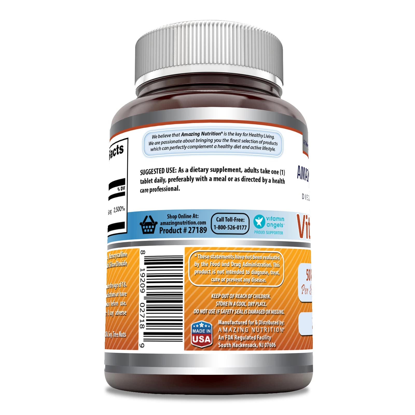 Étiquette Amazing Formulas Vitamin B6 50 mg, renseignement clair pour une utilisation fiable et sûre.