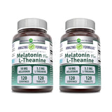 Amazing Nutrition Amazing Formulas Mélatonine 10 mg et L‑Théanine 5,5 mg, comprimés visibles, soutien potentiel sommeil.