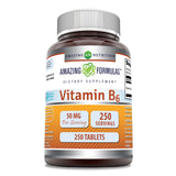 Amazing Formulas Vitamin B6 en bouteille sur fond clair, soutien quotidien du métabolisme.