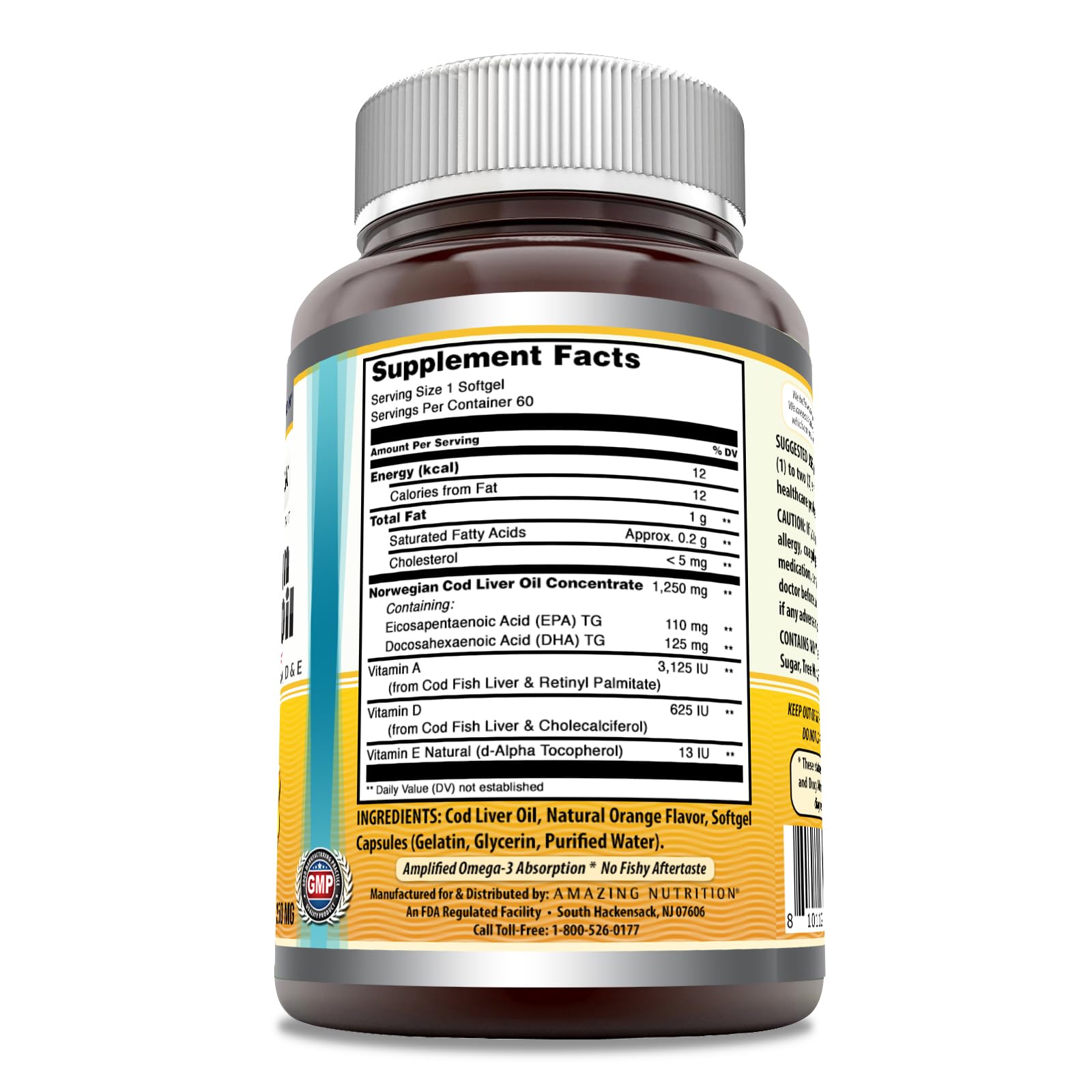 Capsules orange Amazing Omega dans l’emballage, soutien des acides gras essentiels pour la vie active