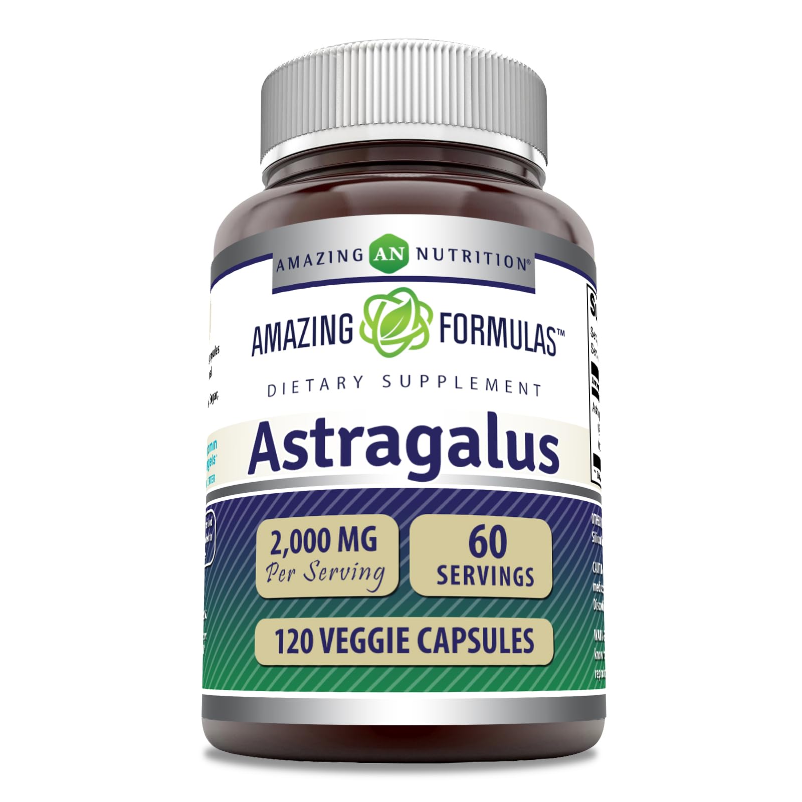 Capsules végétariennes Amazing Nutrition Astragalus, faciles à intégrer à votre routine.