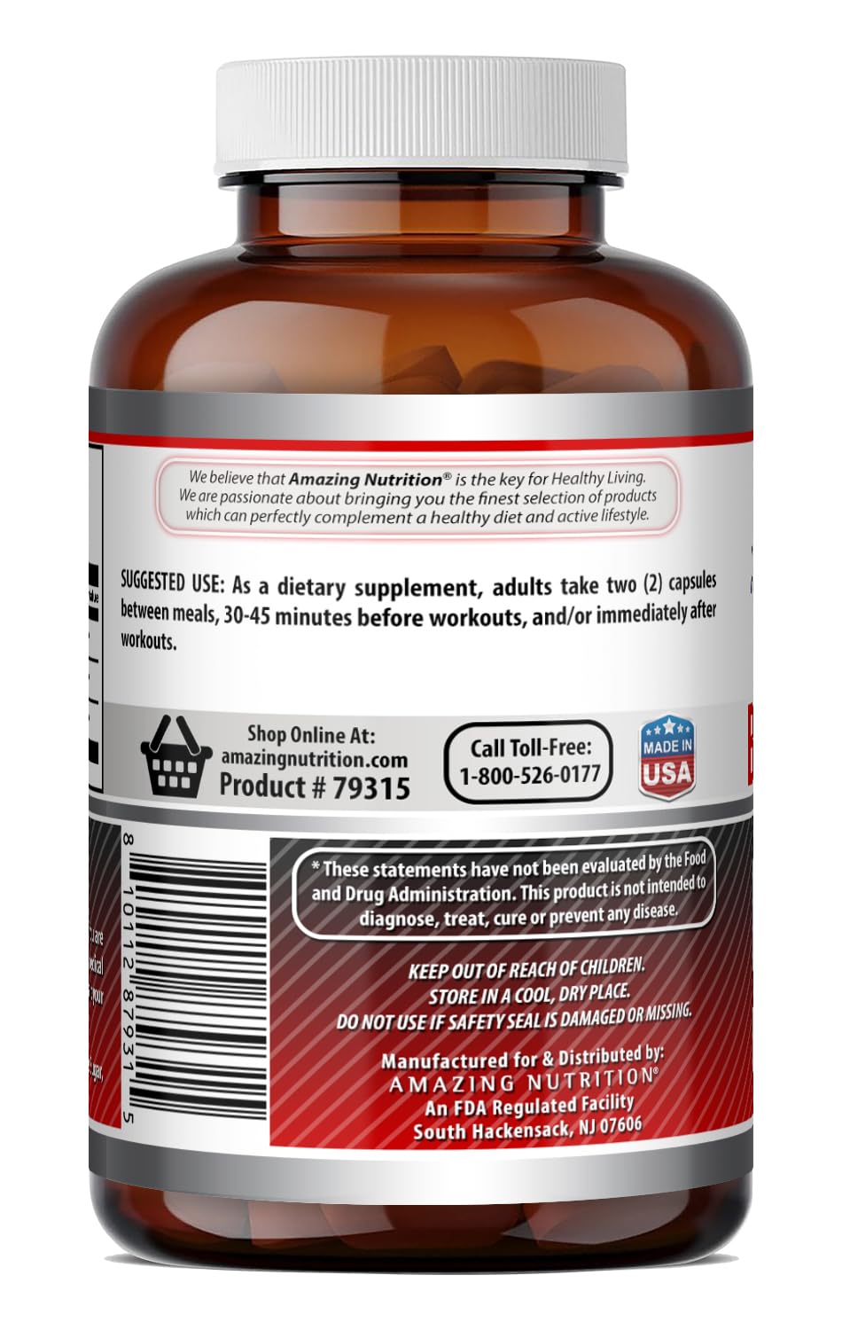 Amazing Nutrition BCAA isoleucine 250 mg, aide à l'equilibre énergétique pendant l'entraînement