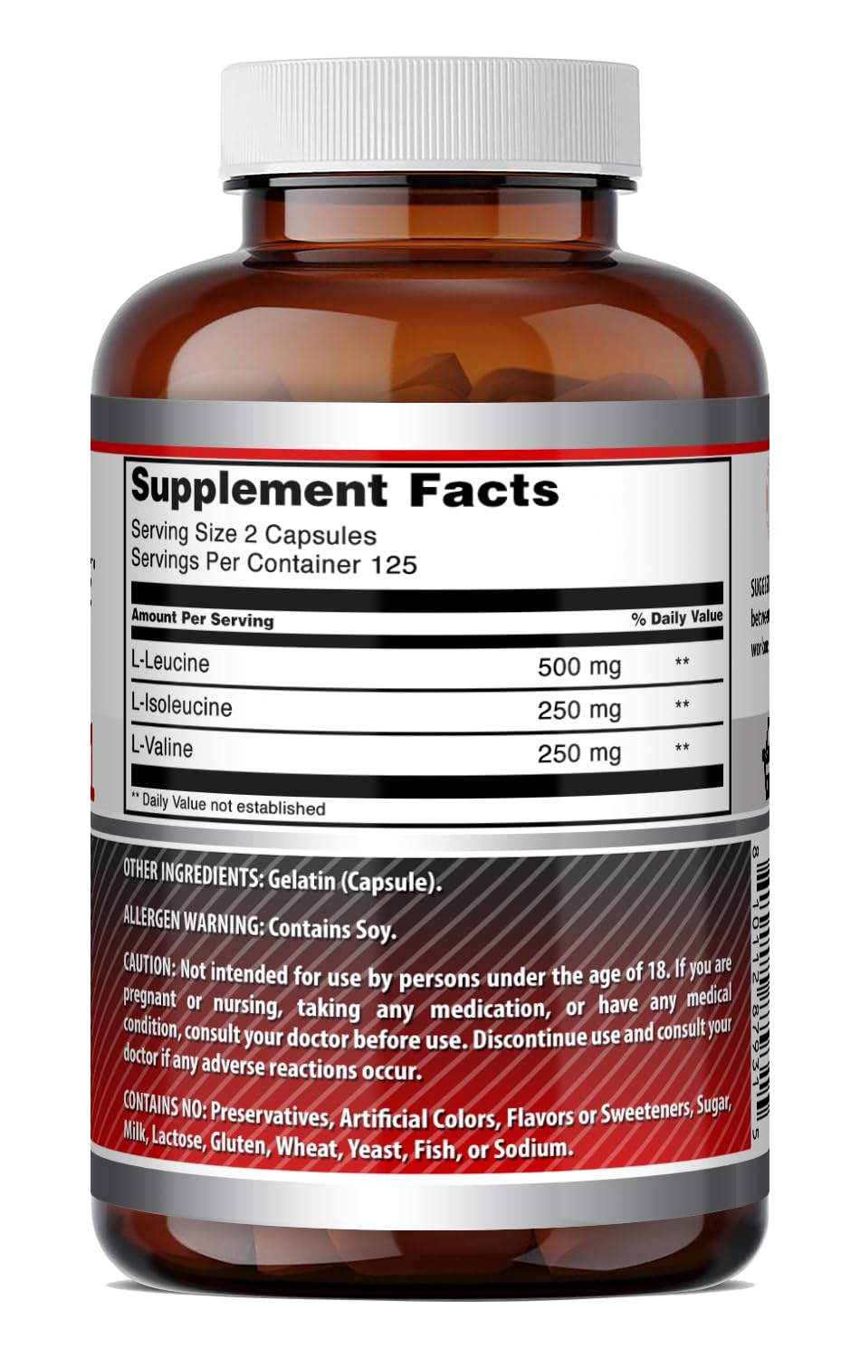 Amazing Nutrition BCAA leucine 500 mg en capsules, favorise synthèse protéique