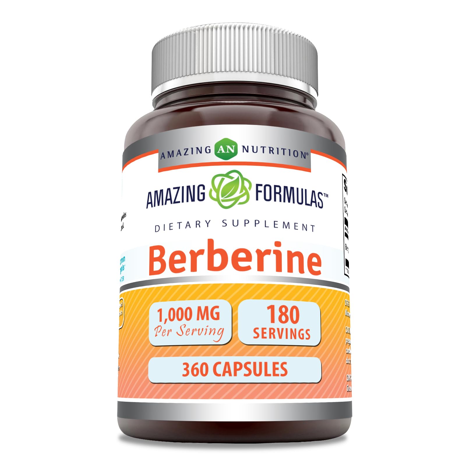 Amazing Nutrition Berberine 1000 mg – capsules, soutien potentiel à la routine métabolique quotidienne