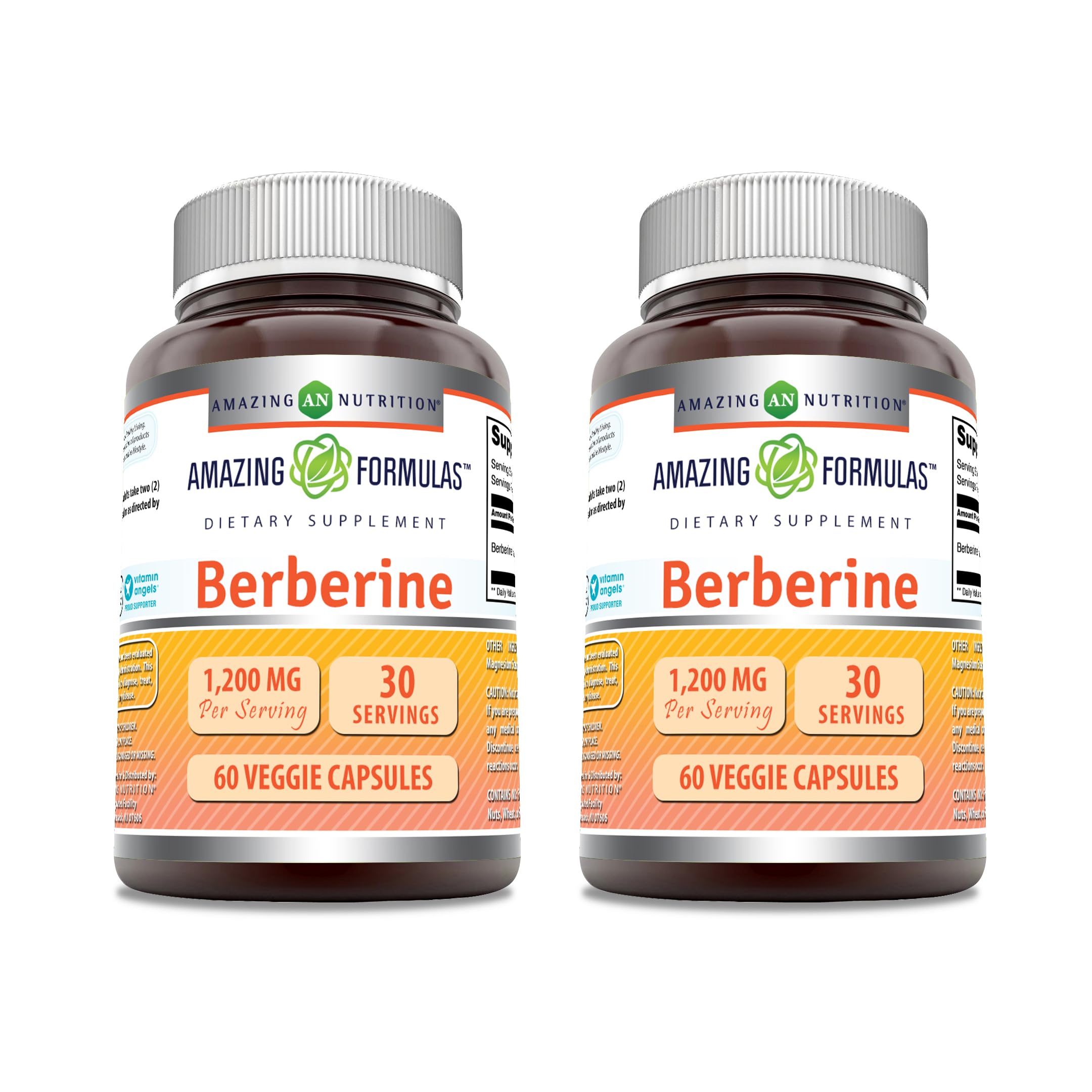 Capsules Amazing Nutrition Berberine 1200mg, faciles à avaler pour une utilisation quotidienne.