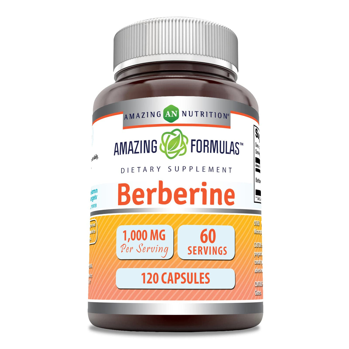 Amazing Nutrition Berberine bouteille 1000 mg prête à l'emploi pour l'utilisation quotidienne.