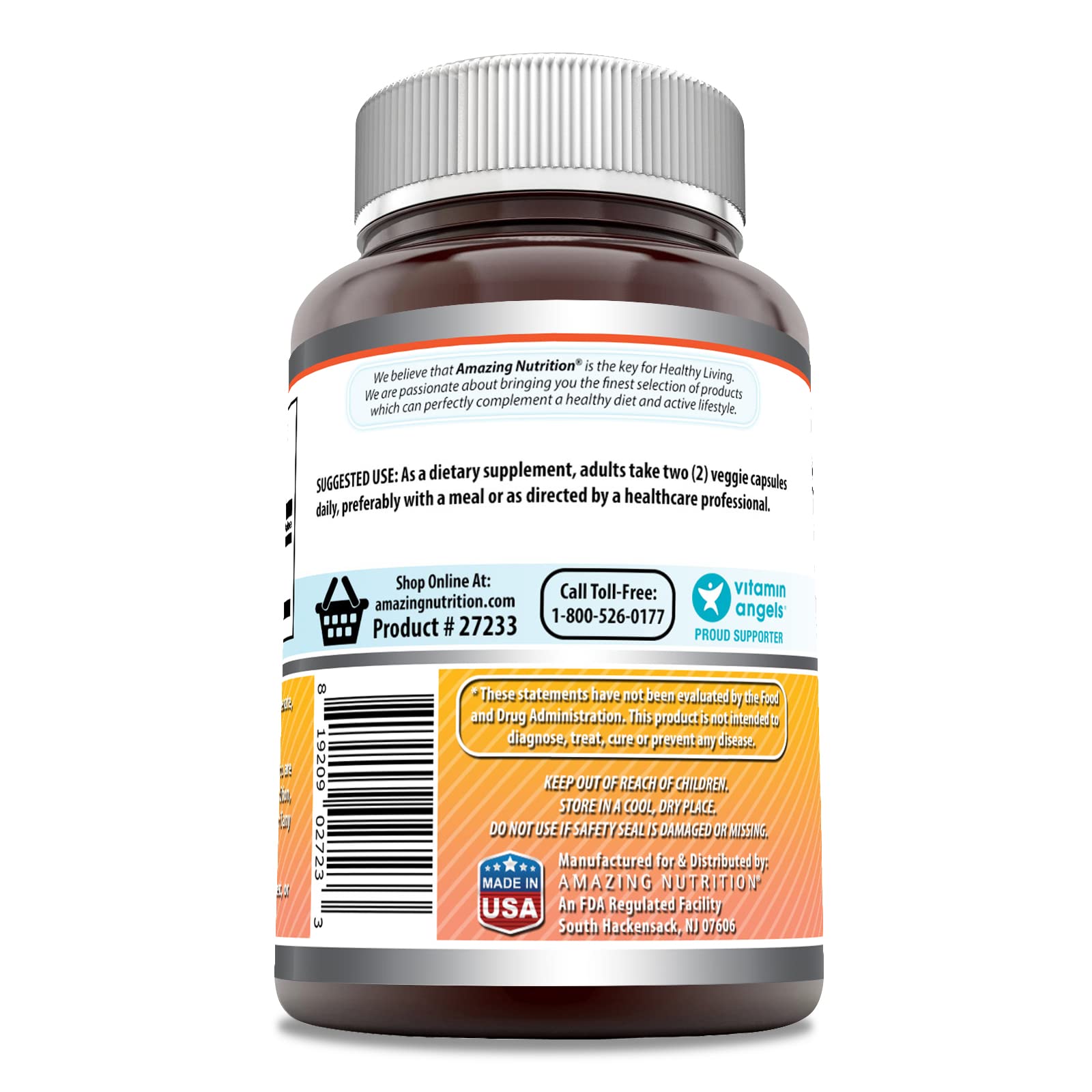 Berberine Amazing Nutrition – étiquette claire et informative sur la pureté.