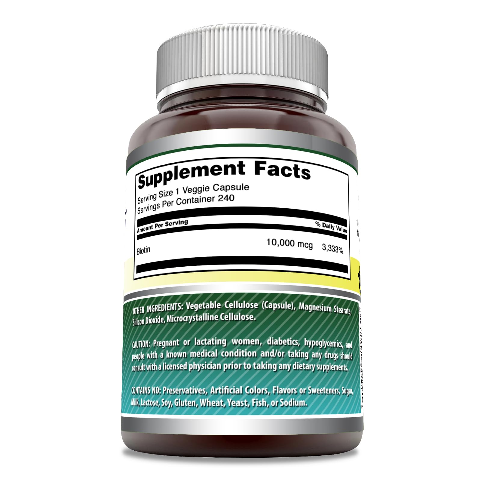 Amazing Nutrition biotine 10000 mcg bouteille: capsule végétale pour énergie et beauté.
