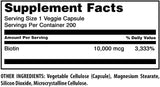 Capsules-veggie Amazing Nutrition Biotine 10000 mcg, dosage quotidien pratique.