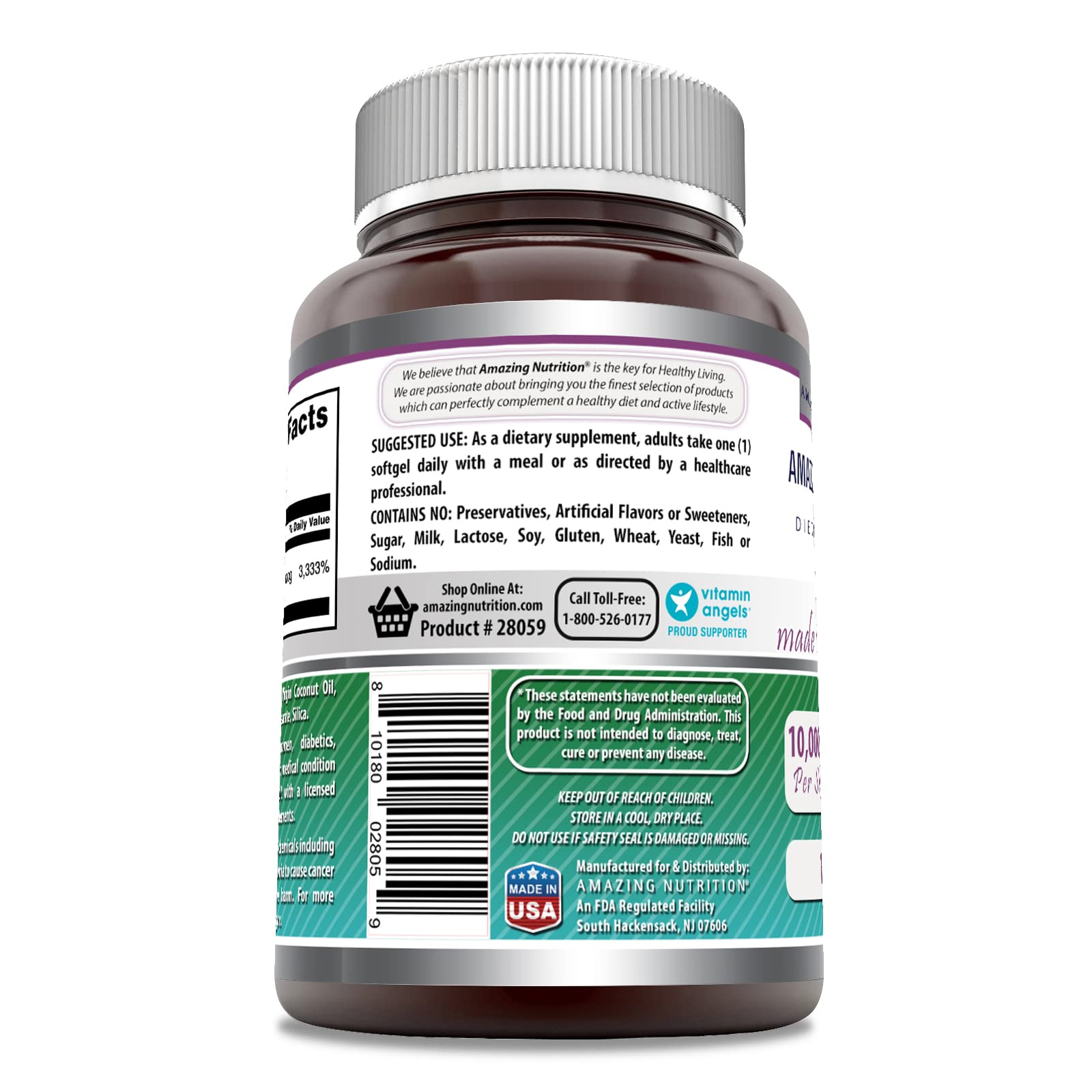 Amazing Nutrition biotine, gélules 120, pratique pour la routine quotidienne.