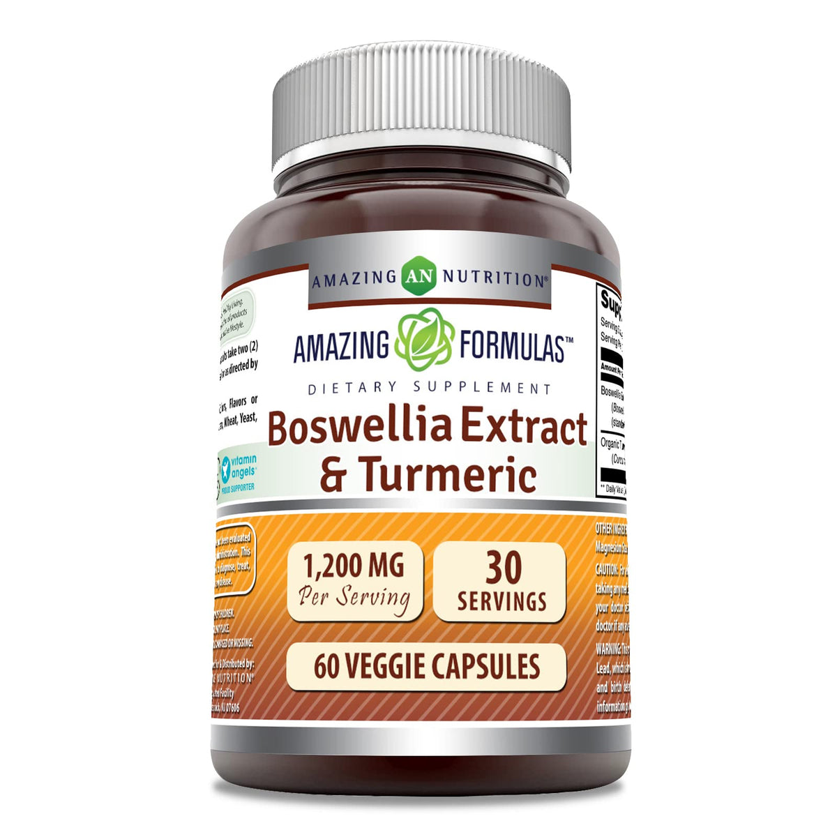 Amazing Nutrition Boswellia Curcuma, bouteille avant, routine quotidienne facilitée.