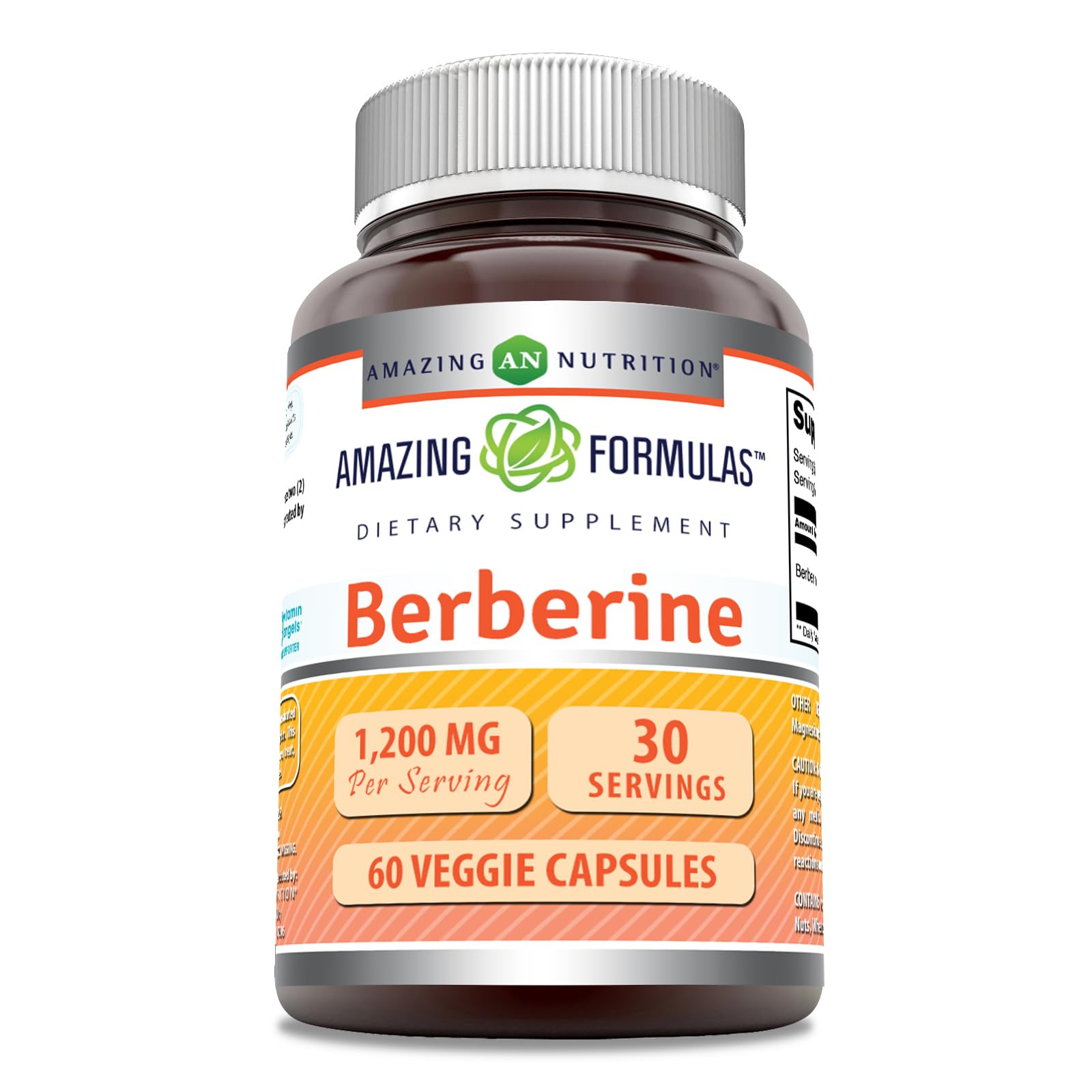 Bouteille Amazing Nutrition Berberine, capsules végétales faciles à prendre.
