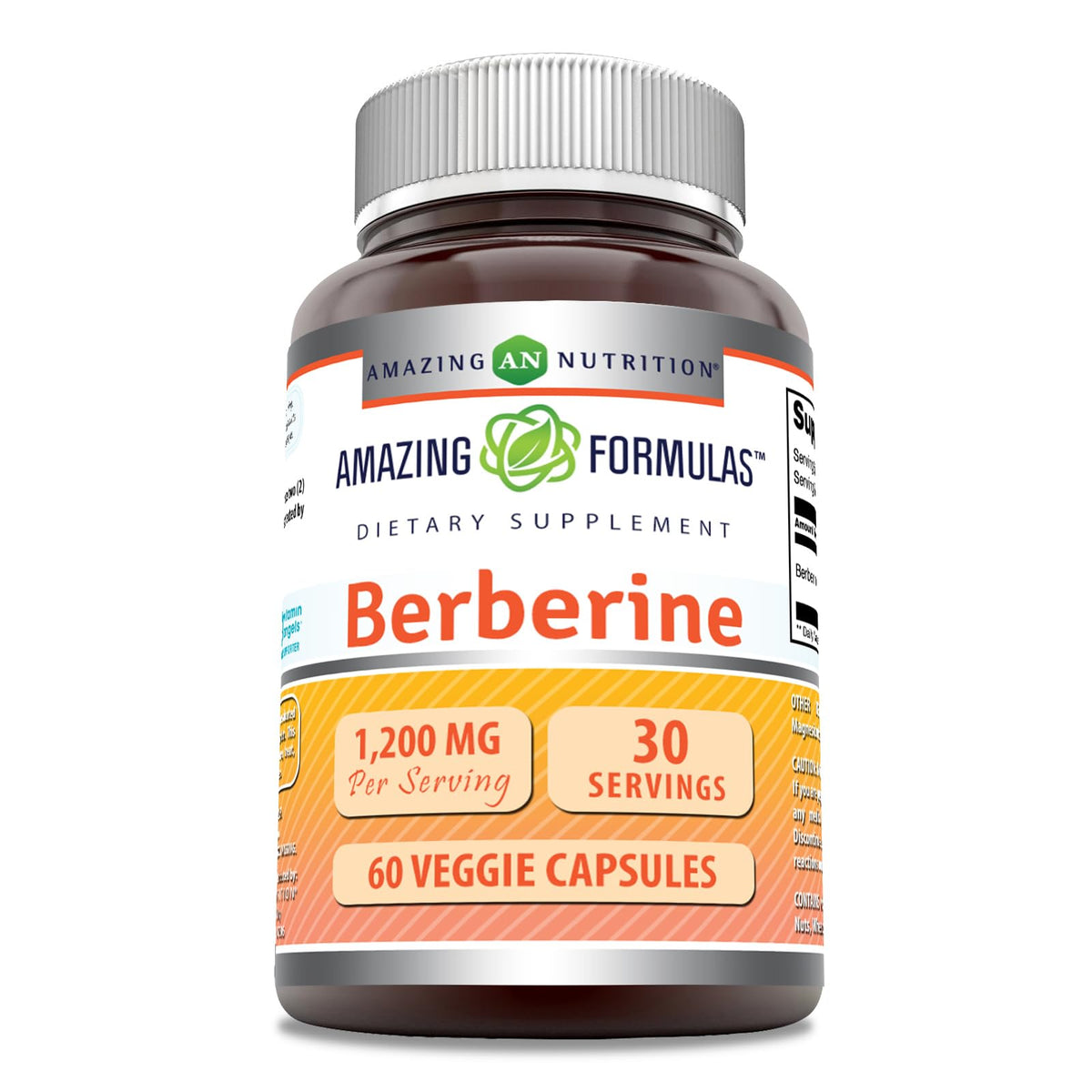 Bouteille Amazing Nutrition Berberine, capsules végétales faciles à prendre.