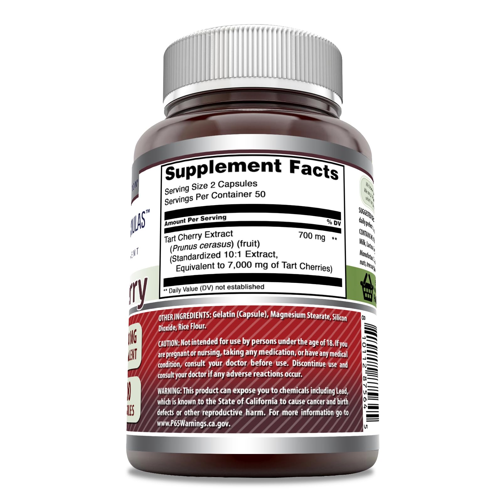 Amazing Nutrition bouteille d'extrait cerise tart, pratique pour routine quotidienne.