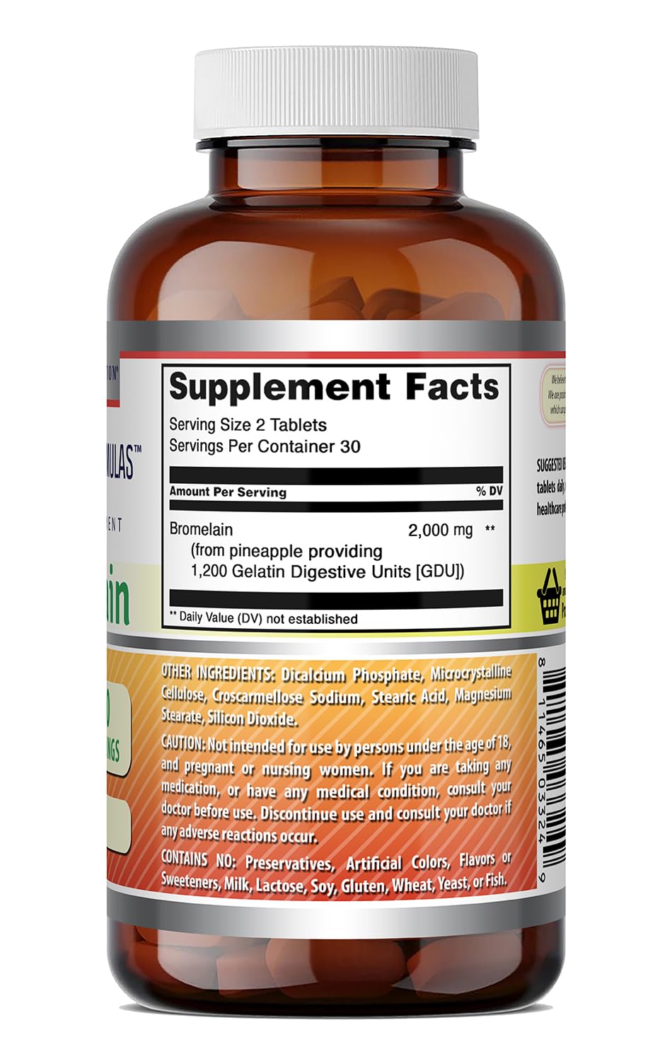 Amazing Nutrition Bromélaïne 2000 mg, 2 comprimés par prise, utilisation pratique.