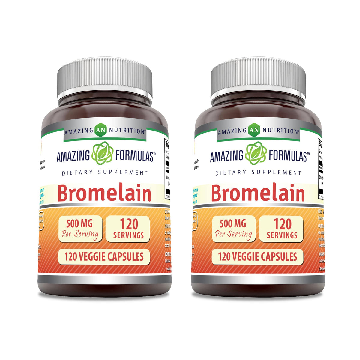 Bouteille Amazing Nutrition Bromelaine montrant le format pratique et pur
