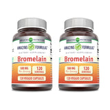 Bouteille Amazing Nutrition Bromelaine montrant le format pratique et pur