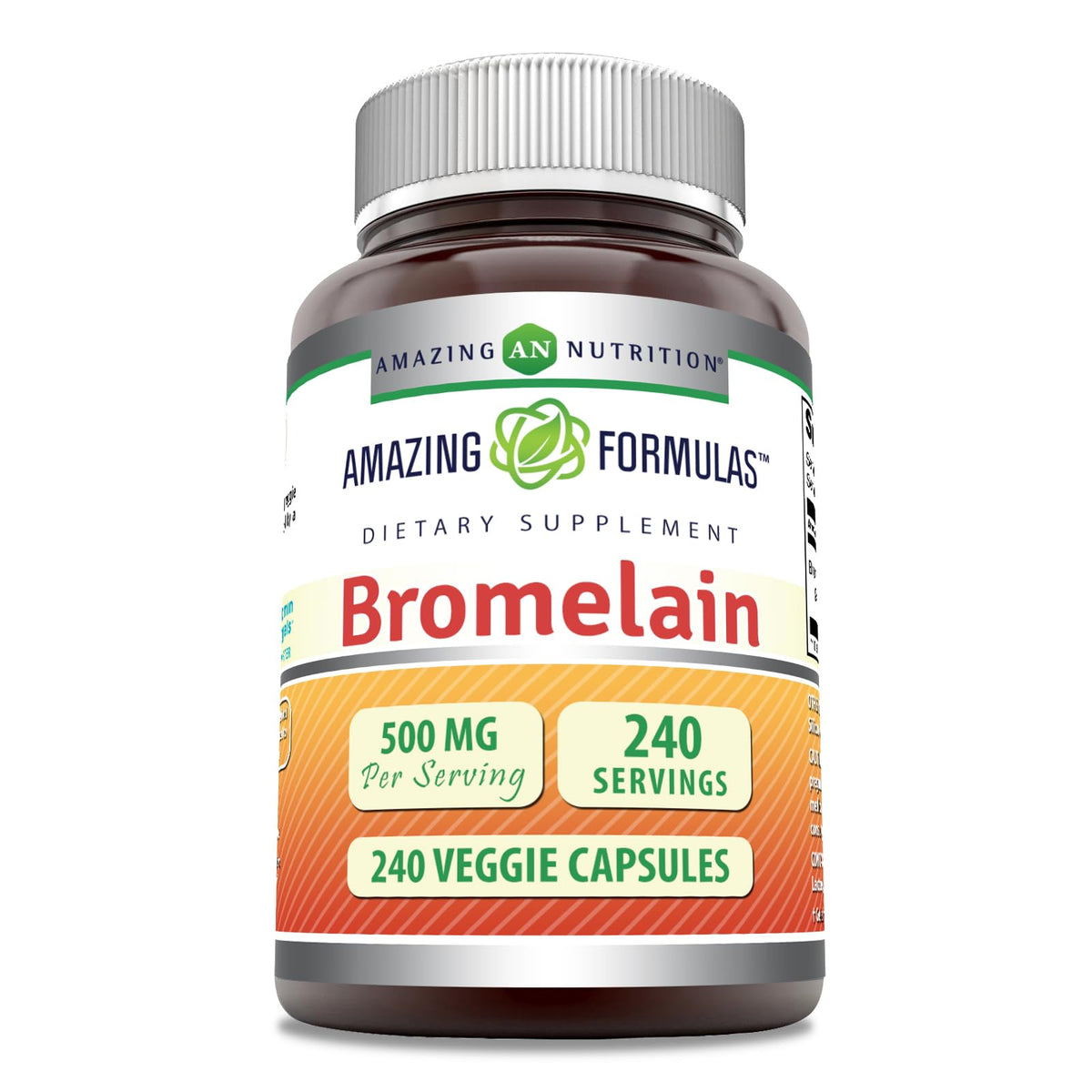 Capsules vegetales Amazing Nutrition Bromélaïne 500 mg soutien potentiel a la digestion