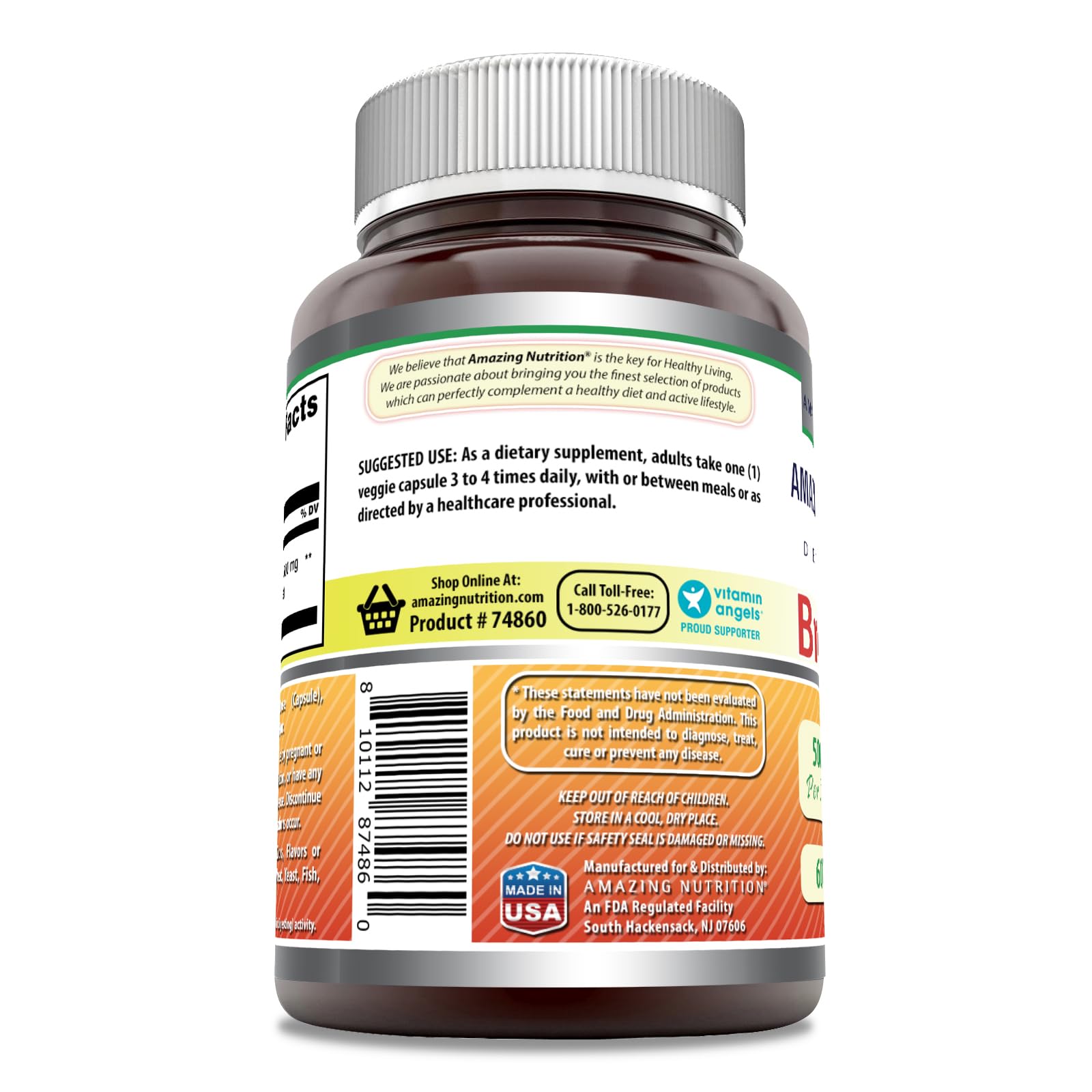 Amazing Nutrition Bromélaine emballage et étiquette, traçabilité et pureté assurées