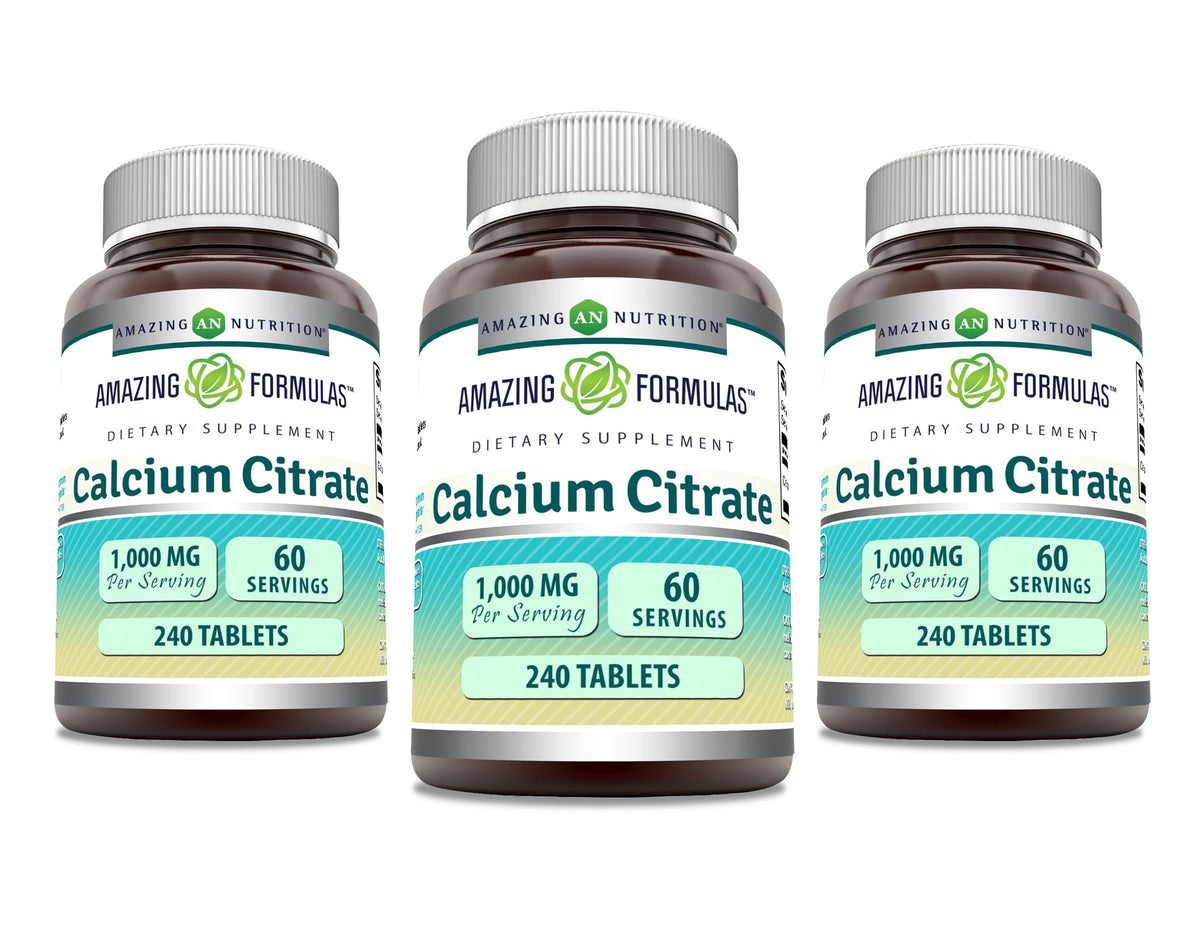 Amazing Nutrition Calcium Citrate: boîte de comprimés 1000 mg pratique pour le quotidien.