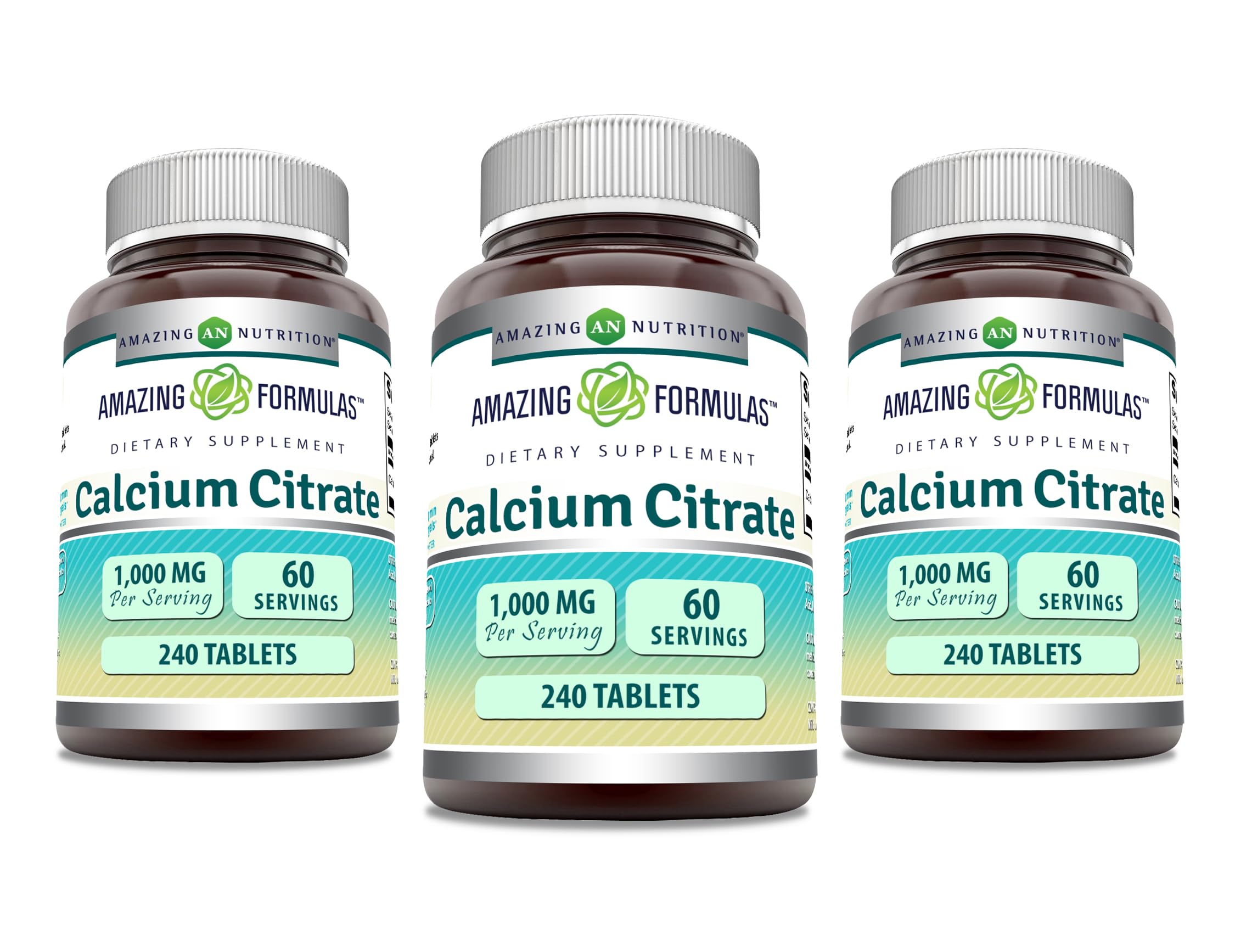 Amazing Nutrition Calcium Citrate: boîte de comprimés 1000 mg pratique pour le quotidien.