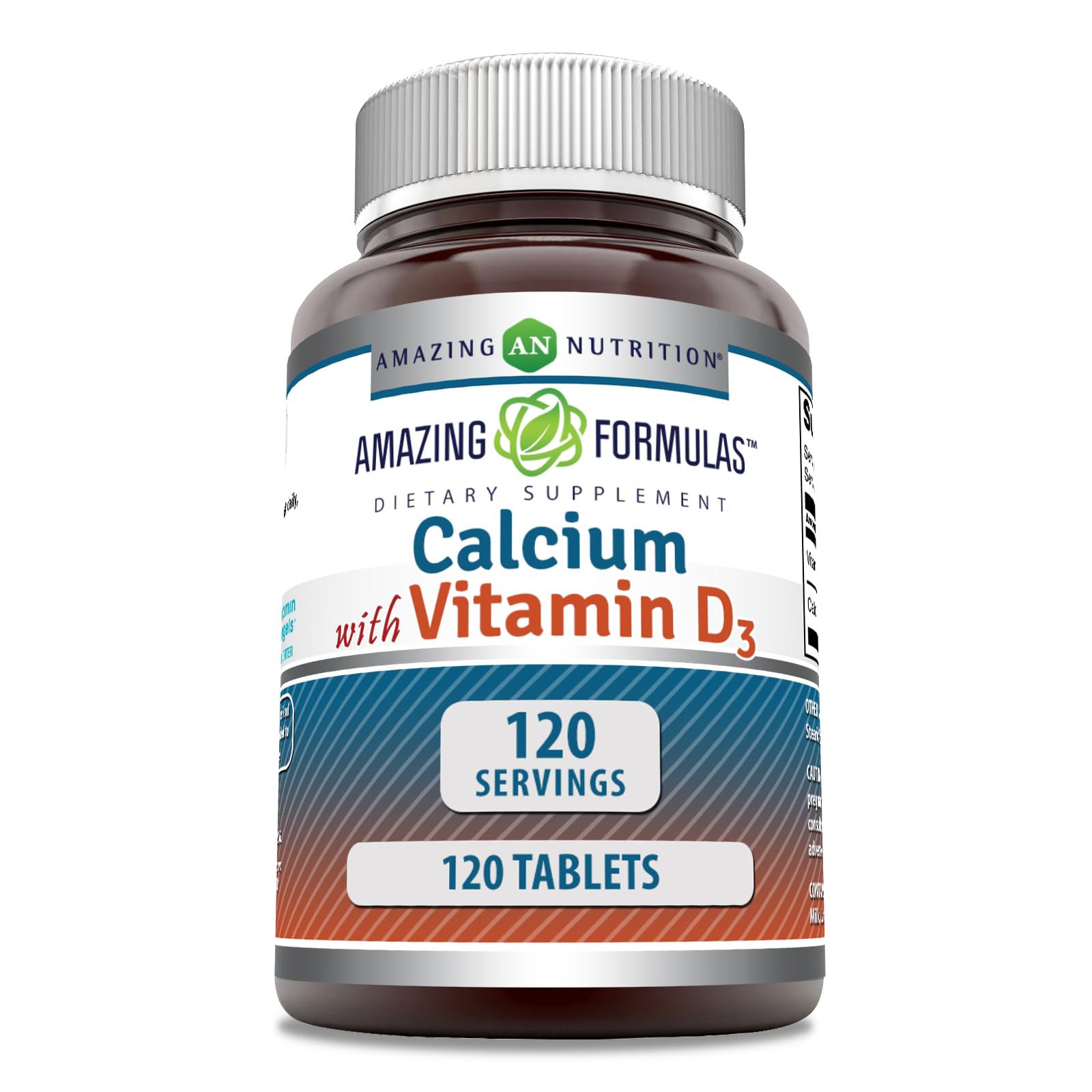 Amazing Nutrition Calcium D3, bouteille; prise quotidienne pratique et apport calcium D3