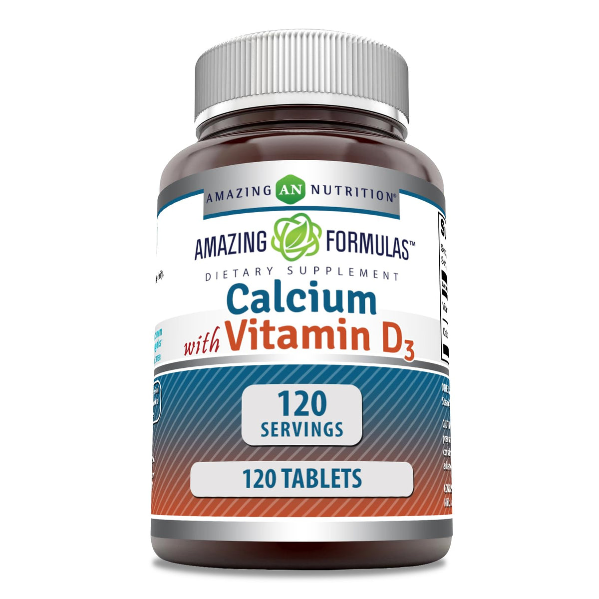 Amazing Nutrition Calcium D3, bouteille; prise quotidienne pratique et apport calcium D3
