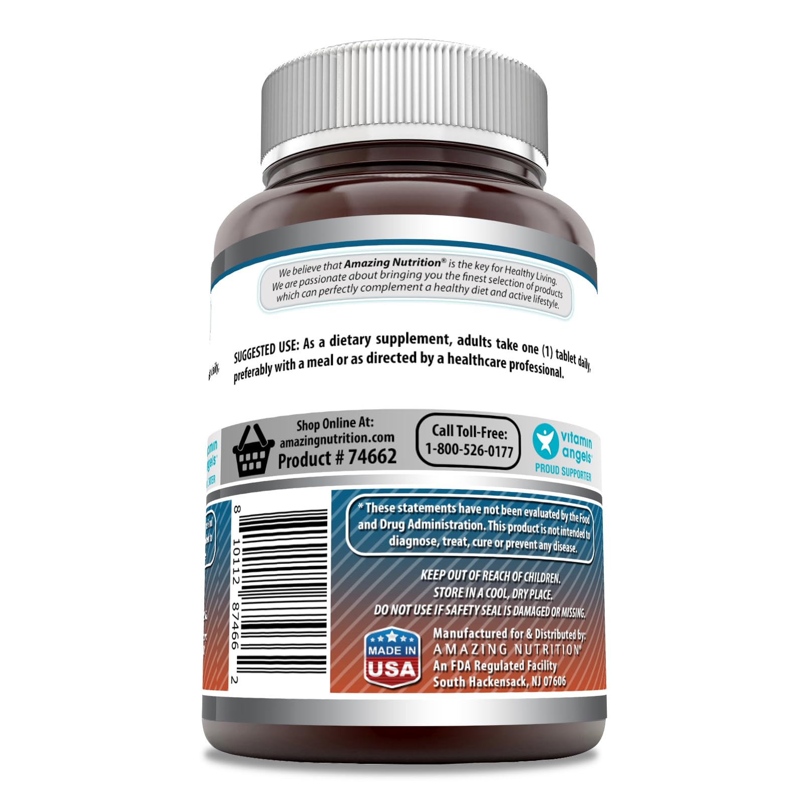 Amazing Nutrition Calcium D3, tablette ronde; comprimé prêt à avaler dans la routine