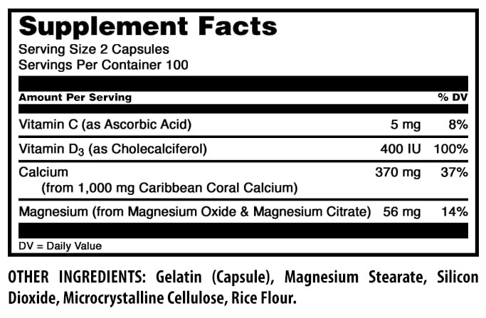 Amazing Nutrition Calcium de Corail Complexe – emballage propret et carton de présentation