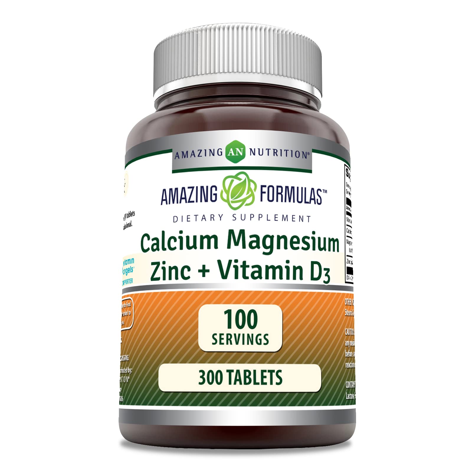 Bouteille Amazing Nutrition Calcium Magnésium Zinc D3, soutien osseux potentiel