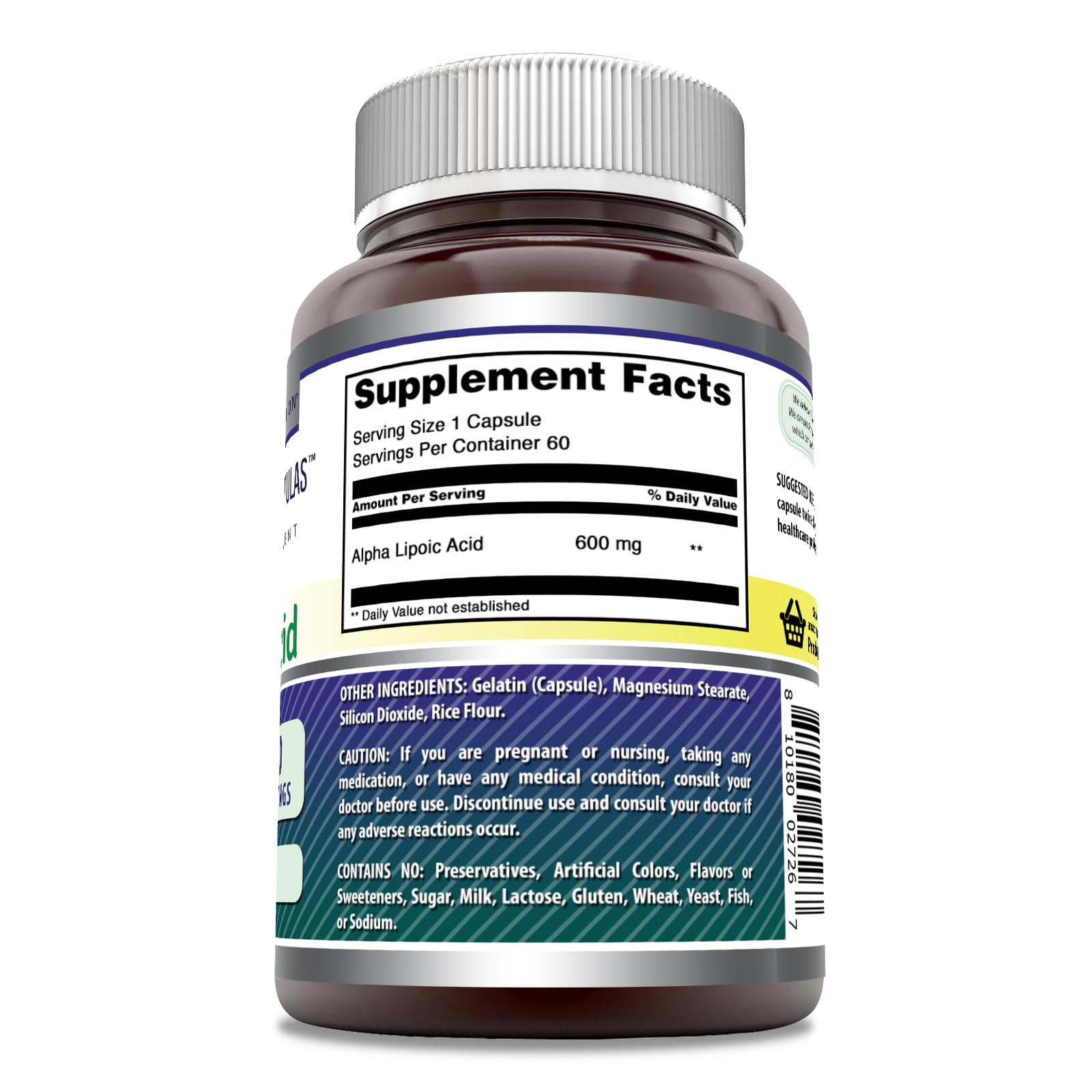 Amazing Nutrition capsules acide alpha-lipoïque — format facile à prendre.
