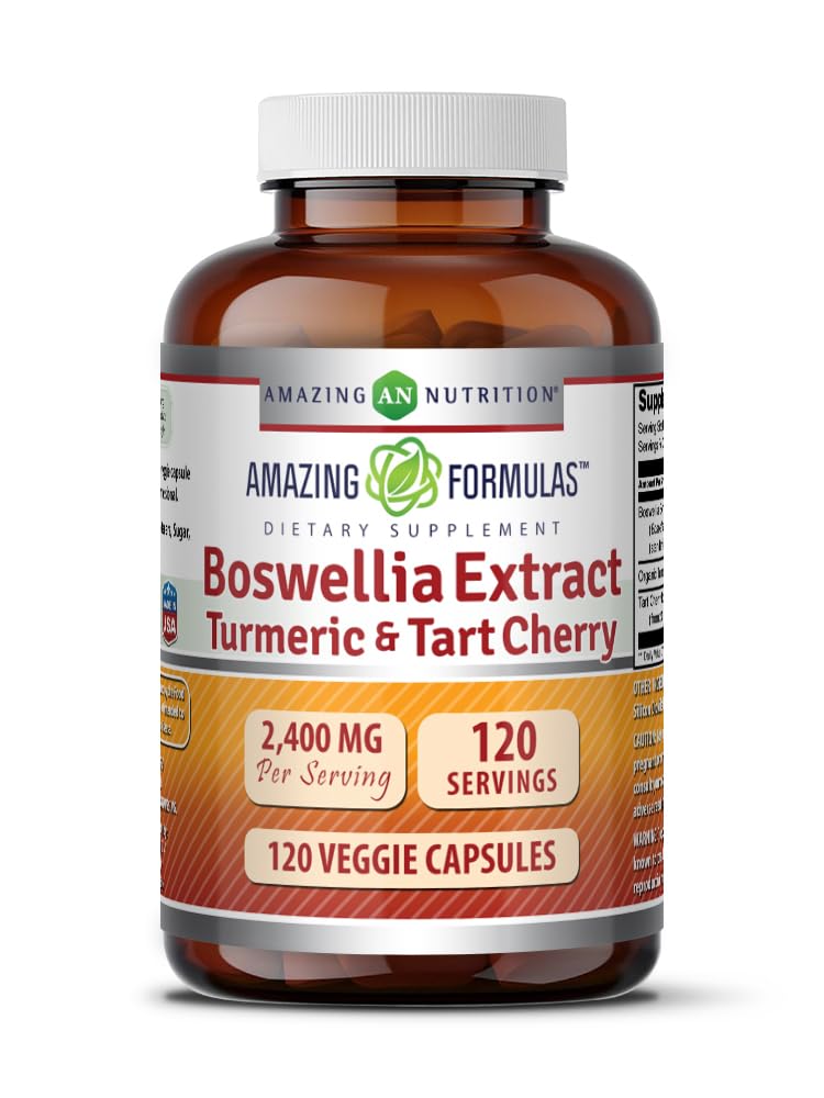 Amazing Nutrition boswellia-curcuma-cerise: capsule végétale prête pour la routine quotidienne.