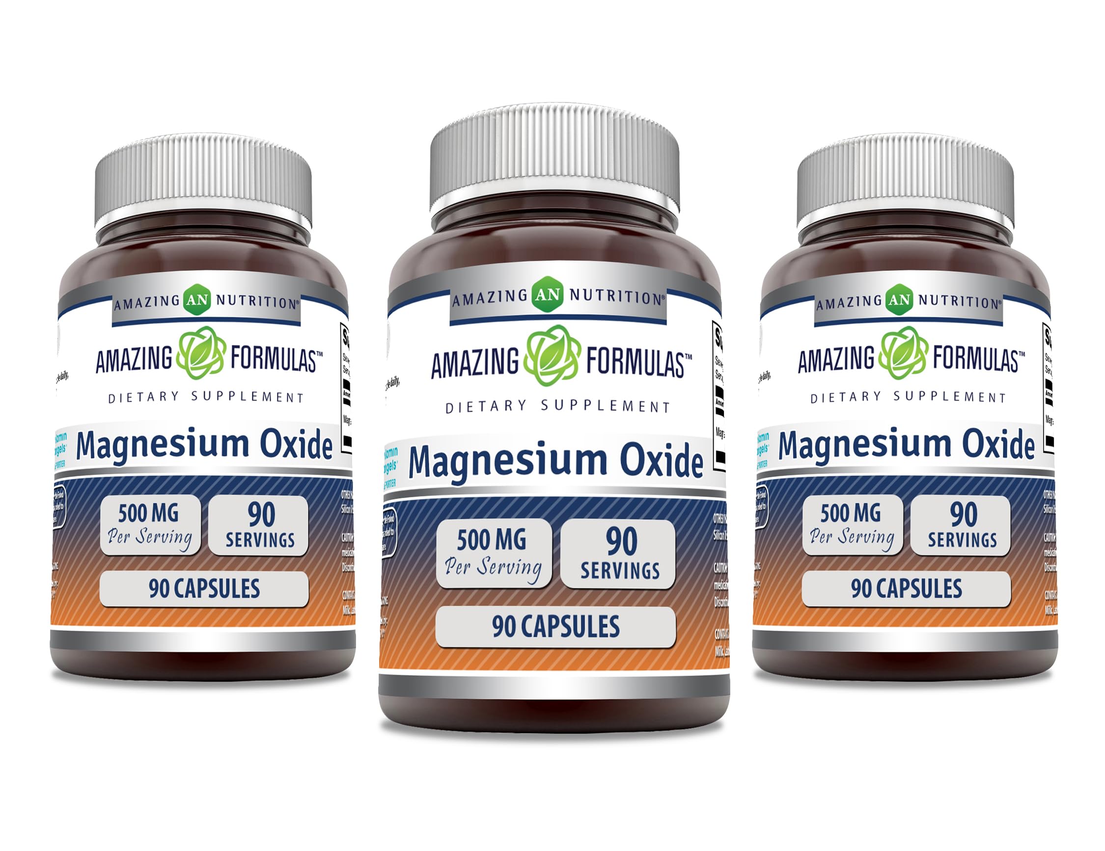 Amazing Nutrition Magnésium oxyde 500 mg, capsules faciles à avaler pour la routine quotidienne.