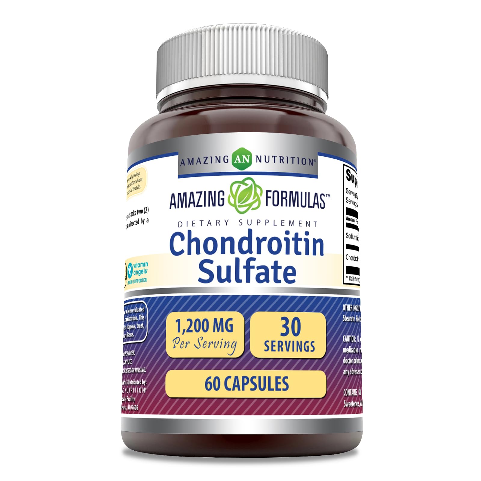 Capsules Amazing Nutrition Chondroïtine sulfate 1200 mg – soutien potentiel mobilité au quotidien.